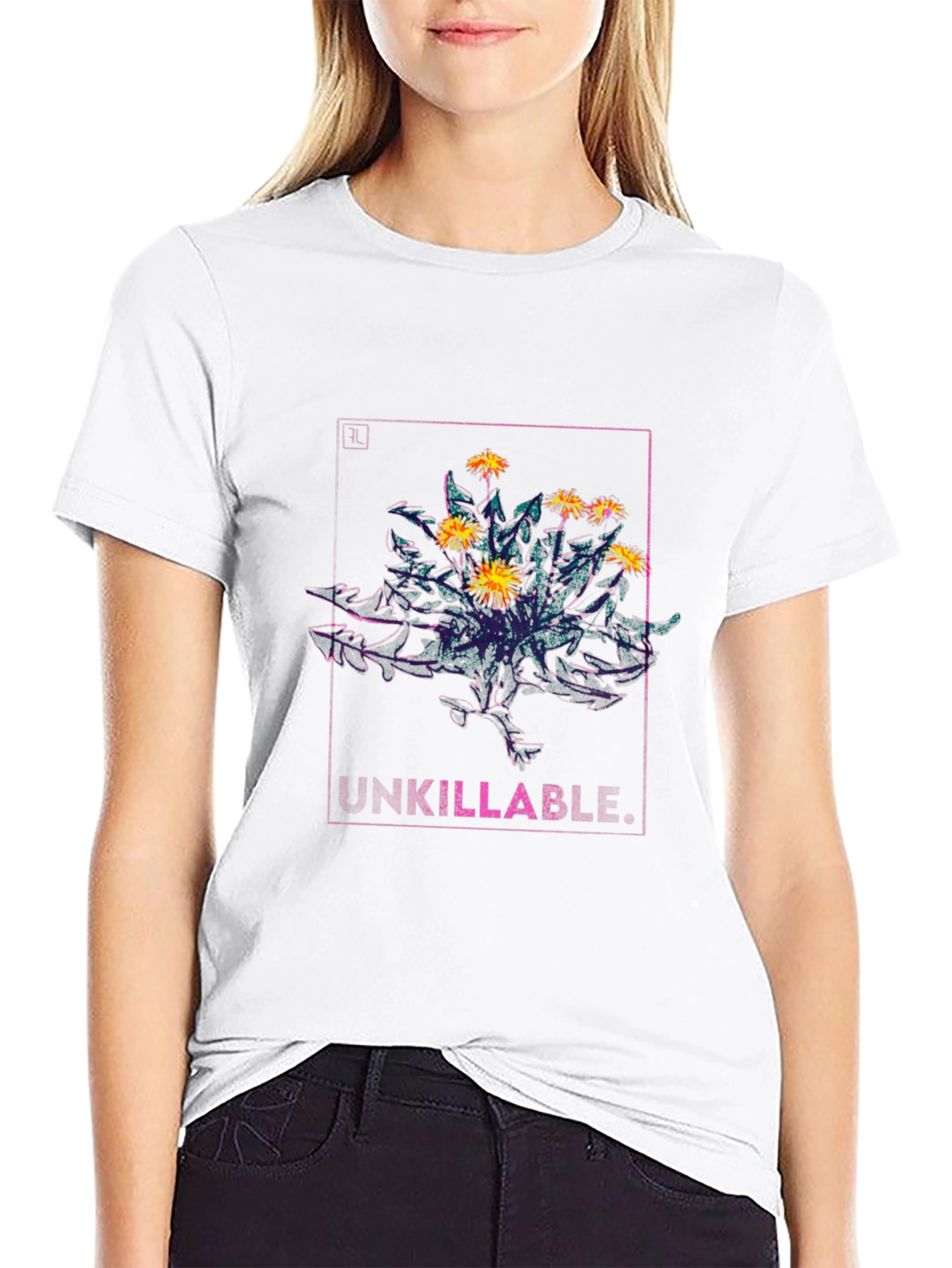 Unkillable Dandelion Graphic Tee - Mens Black T-Shirt