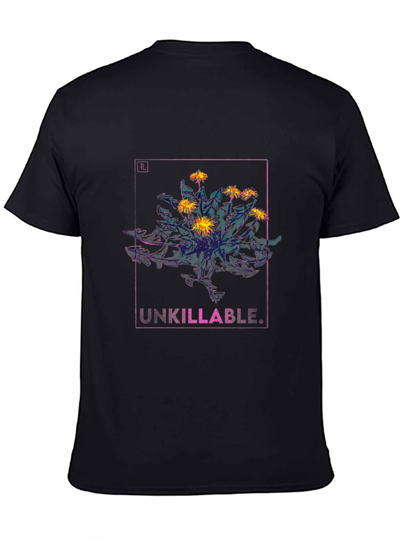 Unkillable Dandelion Graphic Tee - Mens Black T-Shirt