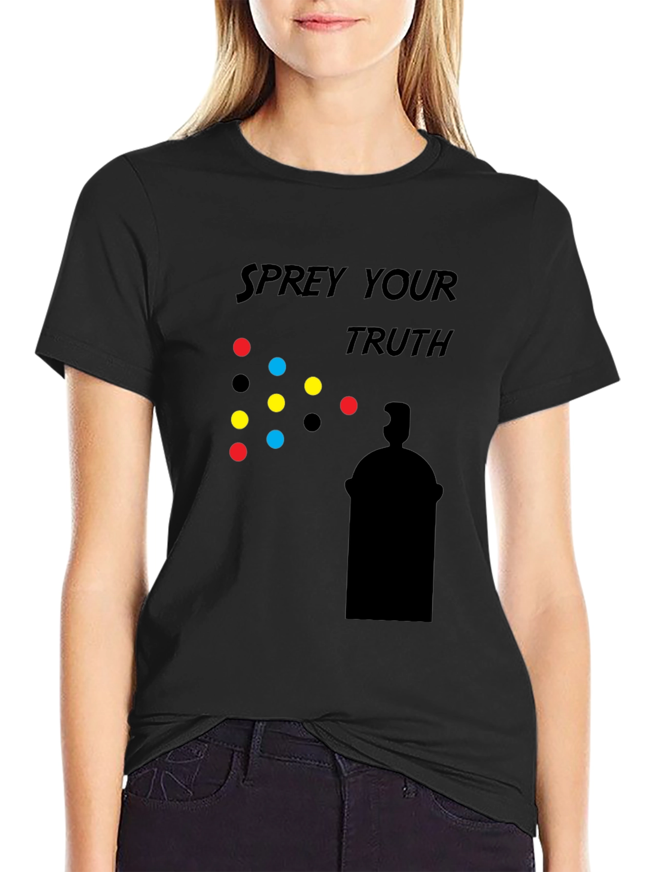 Spray Your Truth Graphic T-Shirt - Black