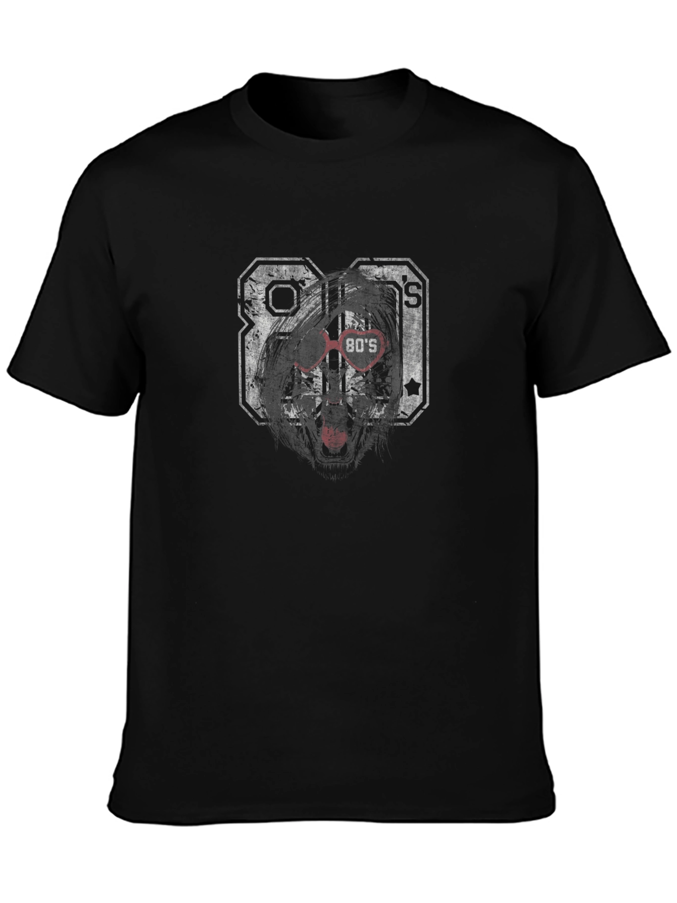Retro 80s Graphic T-Shirt - Black