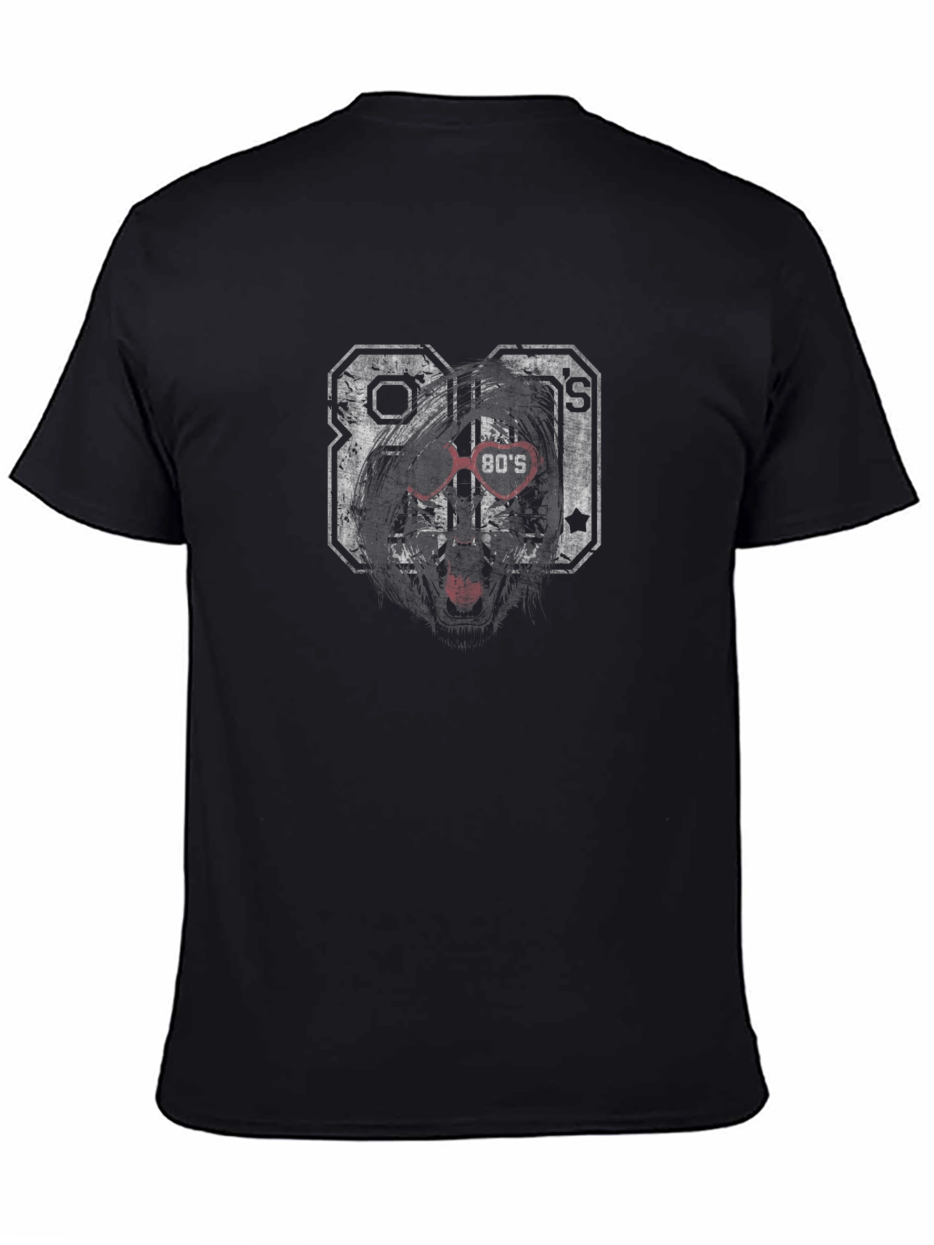 Retro 80s Graphic T-Shirt - Black