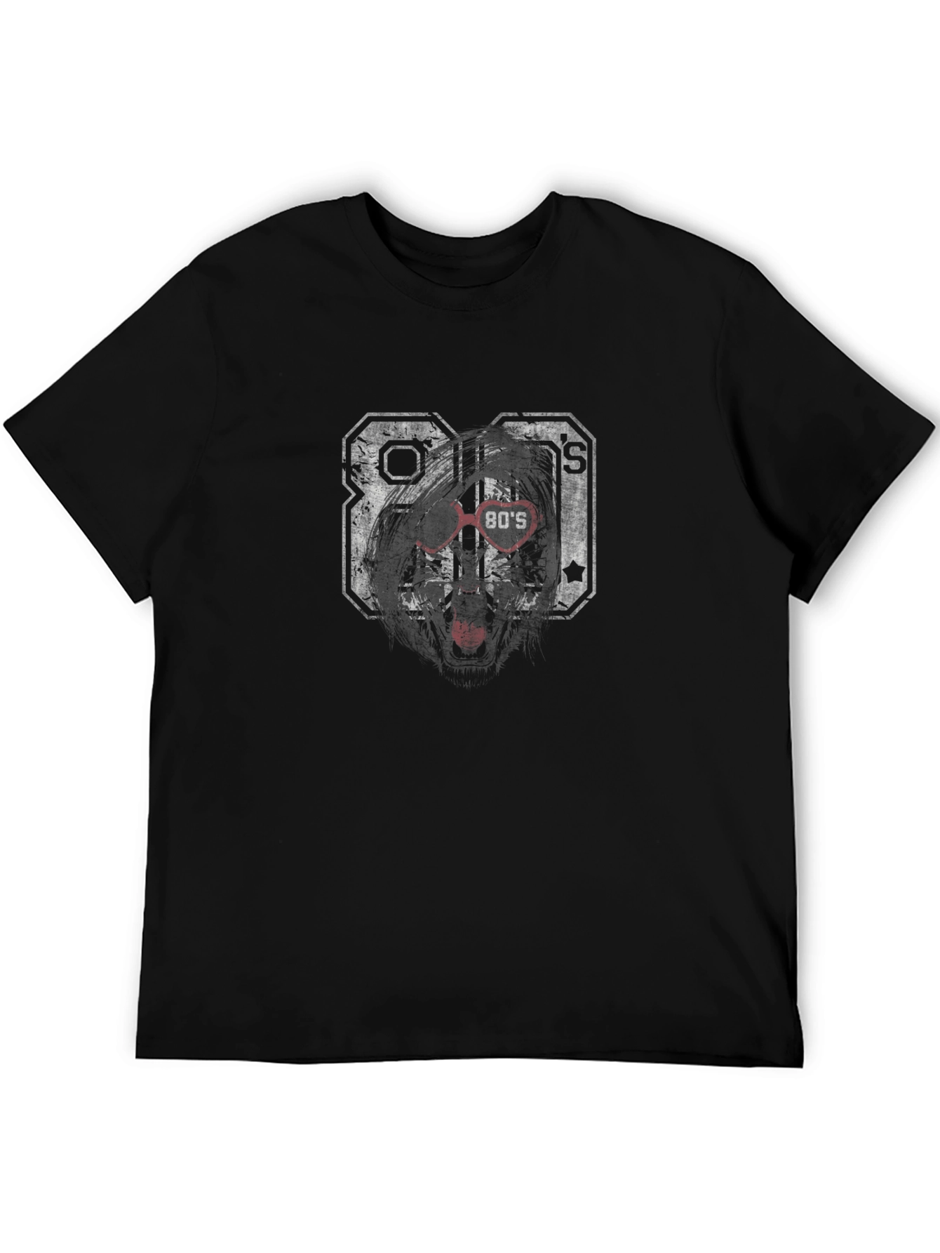 Retro 80s Graphic T-Shirt - Black