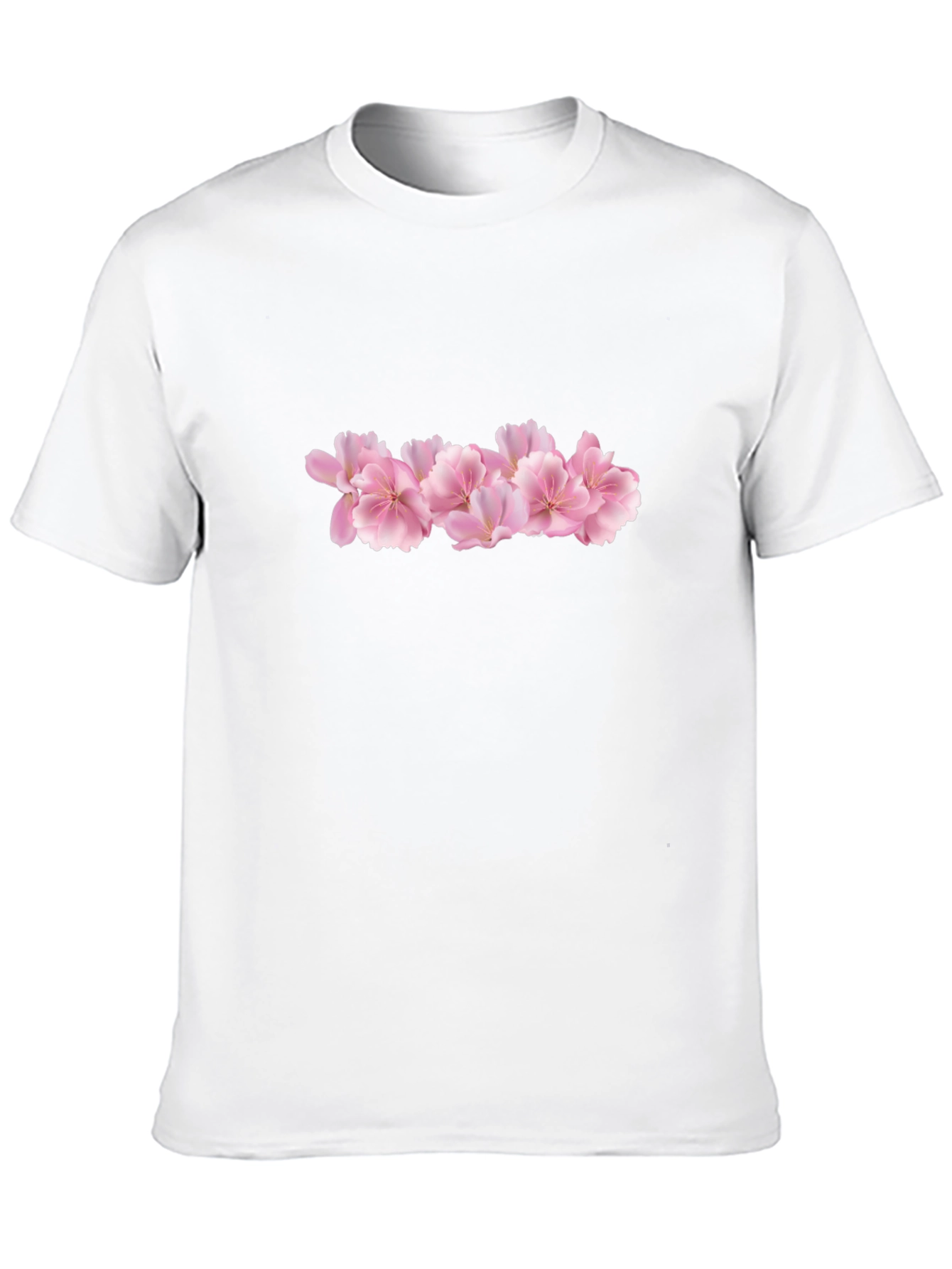 Black Tee with Pink Flower Graphic