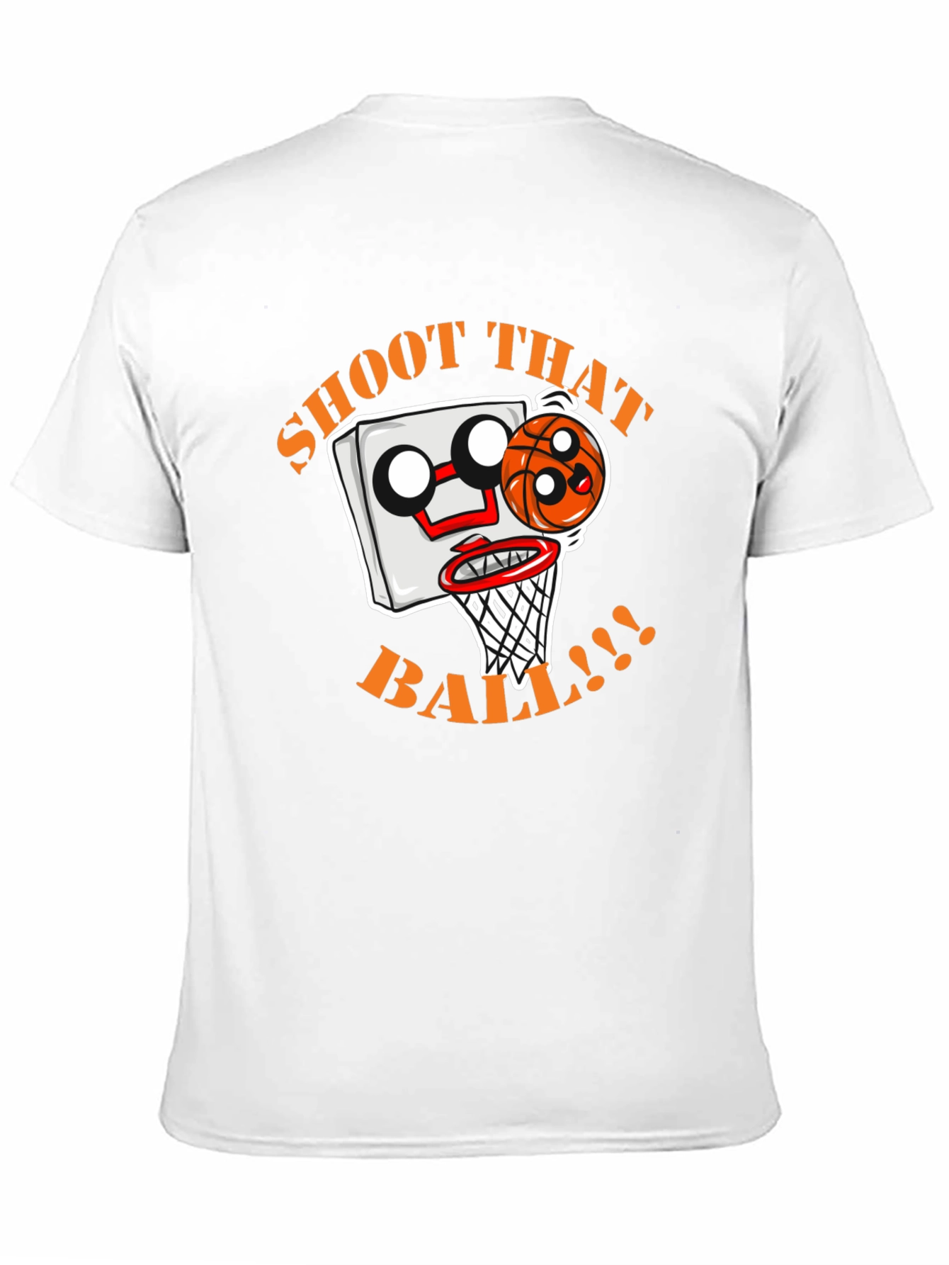 Shoot That Ball Cartoon Graphic Black T-Shirt