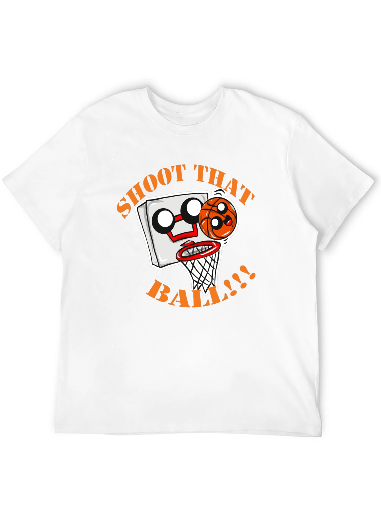 Shoot That Ball Cartoon Graphic Black T-Shirt