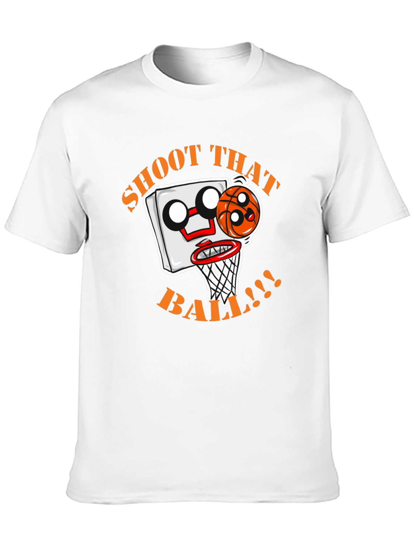 Shoot That Ball Cartoon Graphic Black T-Shirt