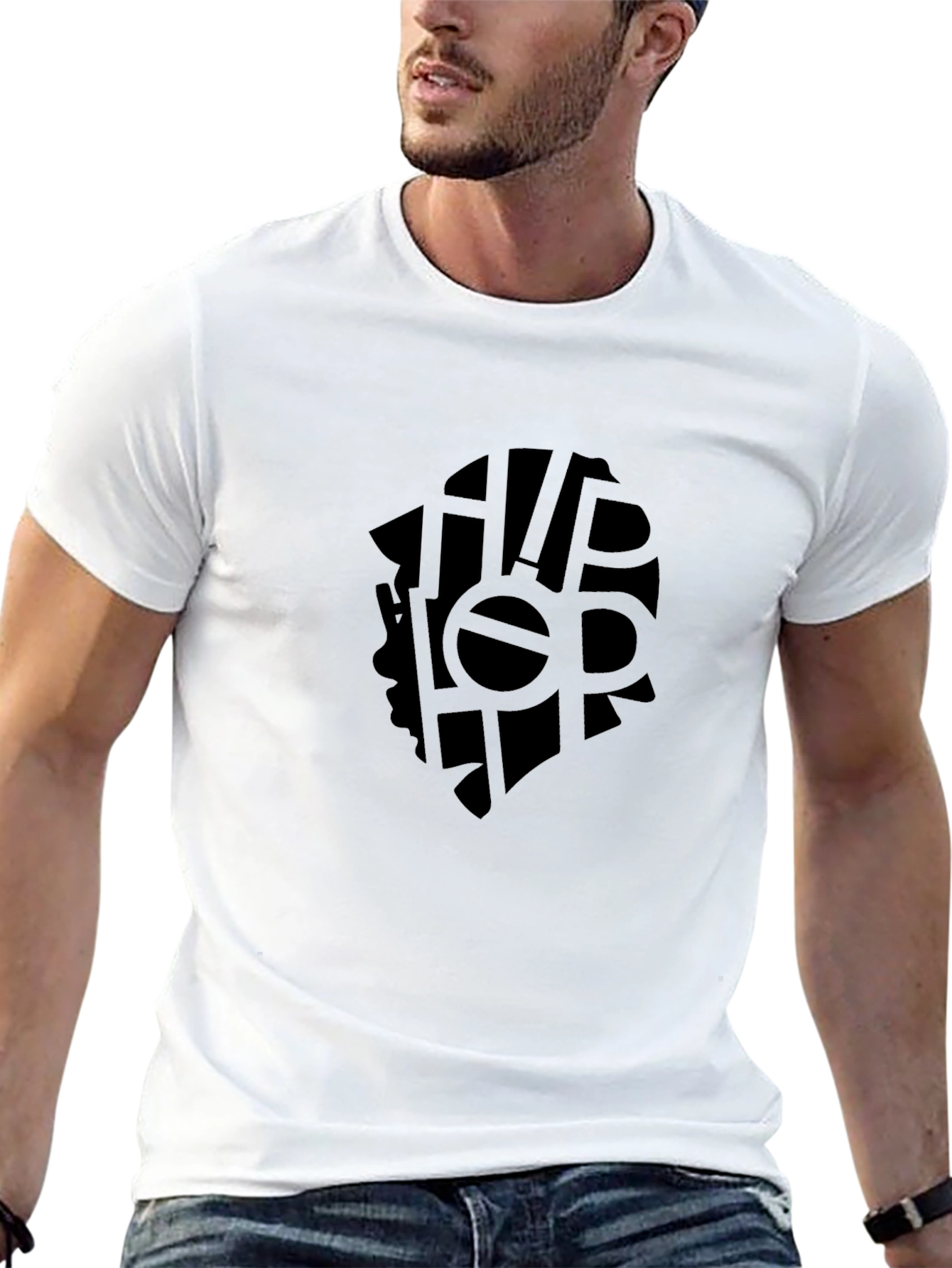 Hip Hop Silhouette Graphic Black T-Shirt