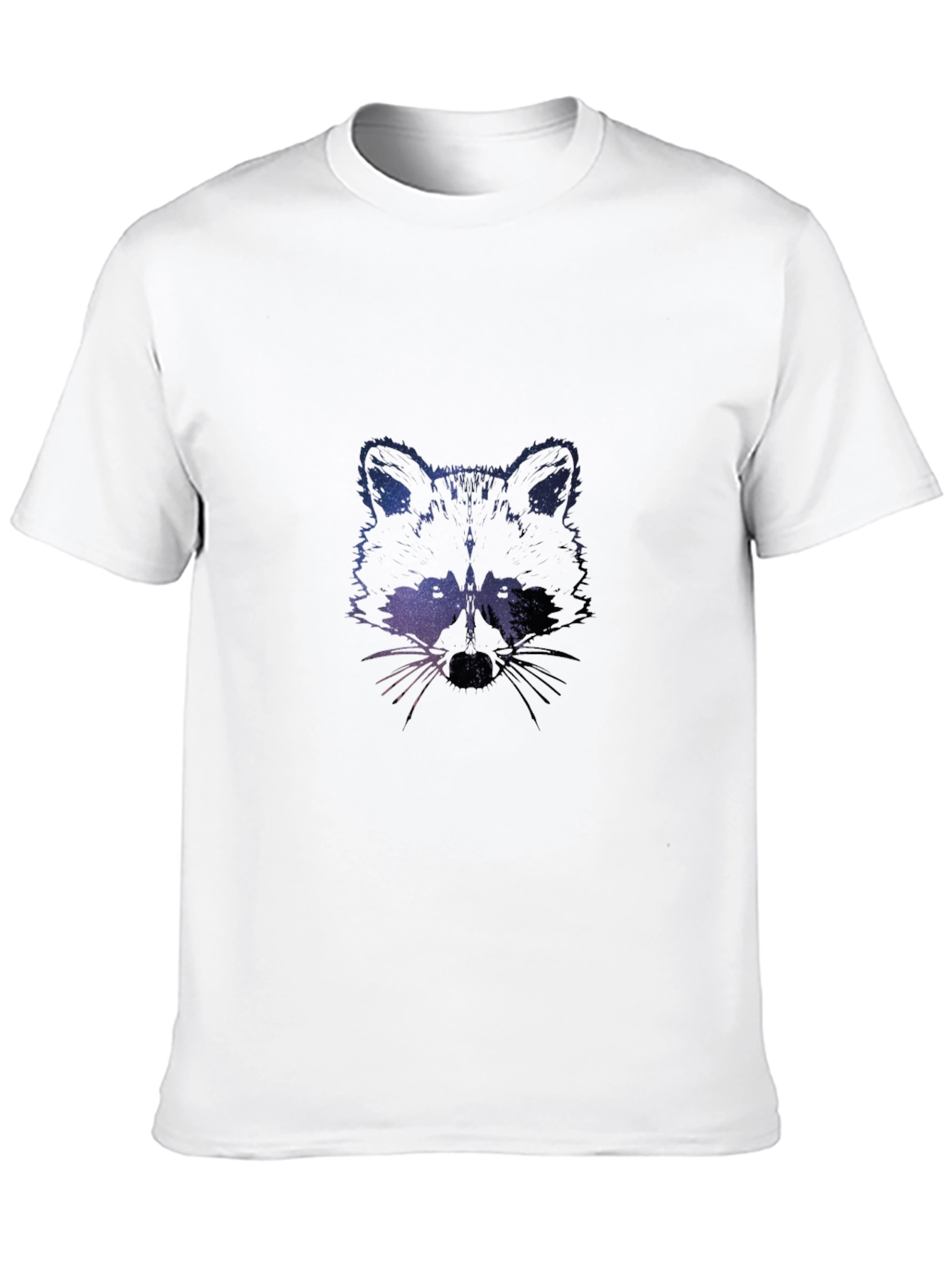 Galaxy Raccoon Graphic Tee - Black Crew Neck