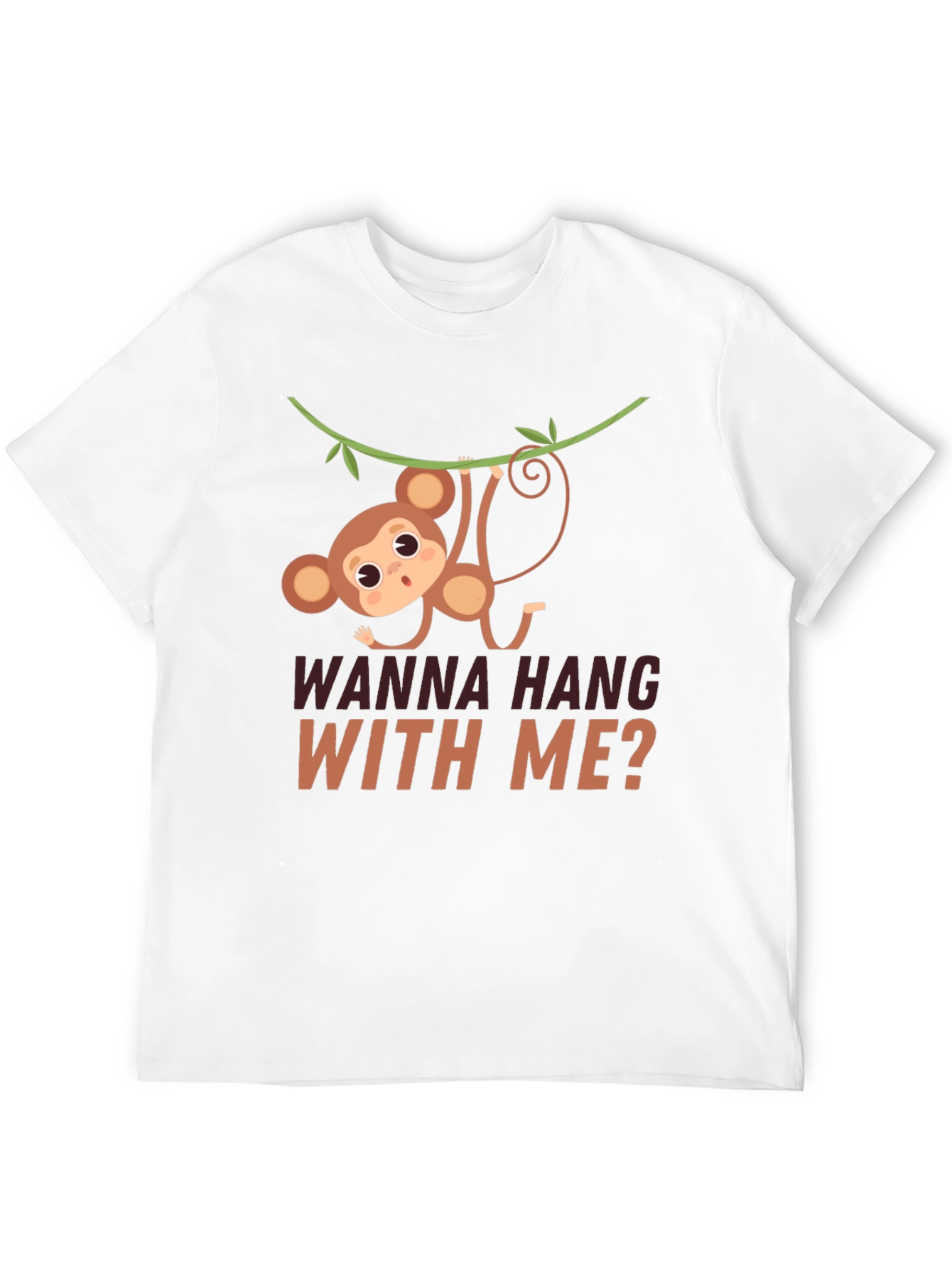 Funny Monkey Hanging T-Shirt - Wanna Hang With Me?