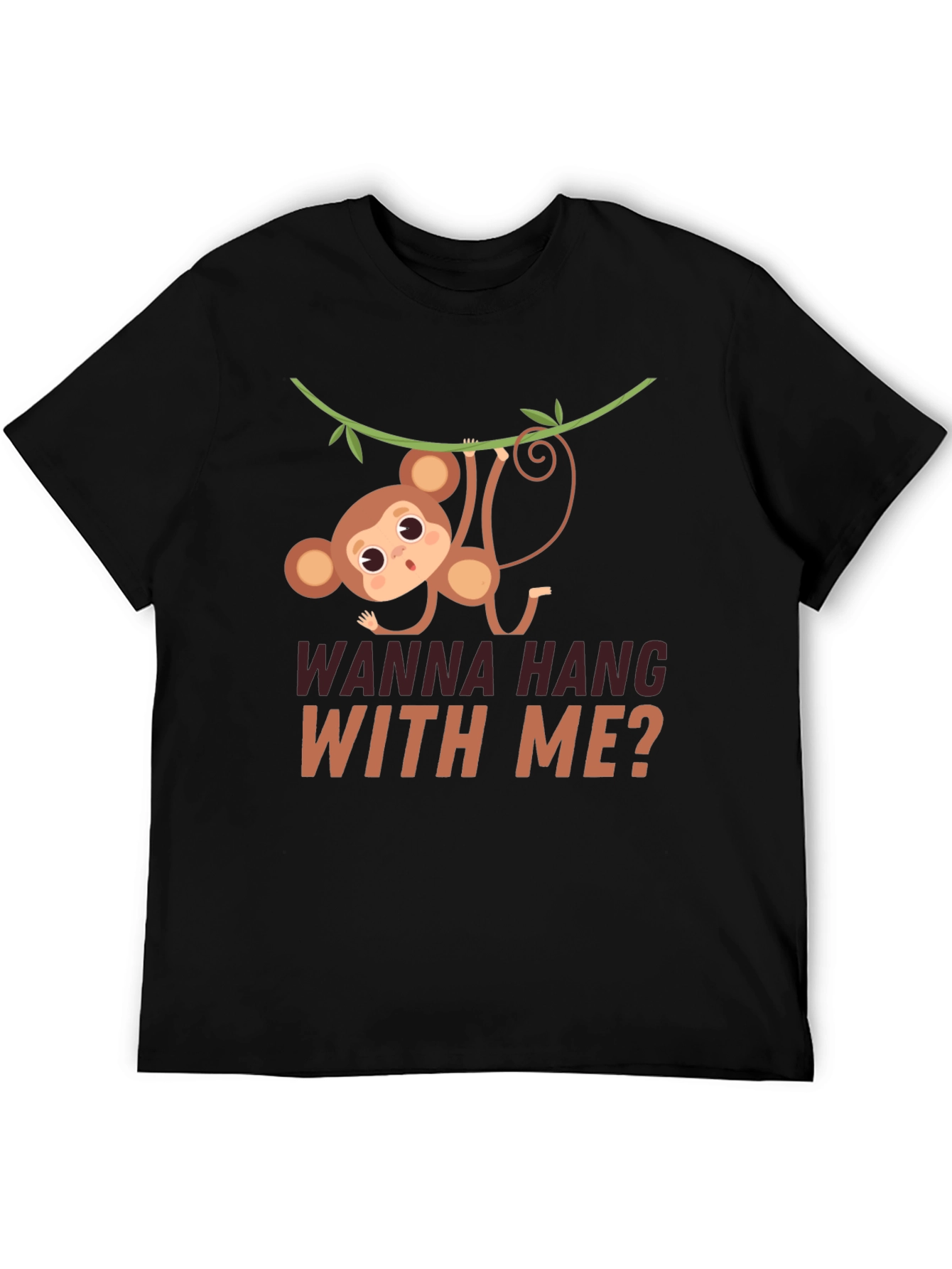 Funny Monkey Hanging T-Shirt - Wanna Hang With Me?