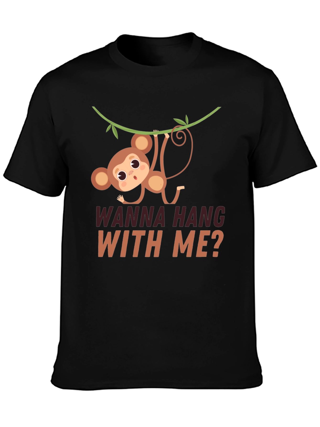 Funny Monkey Hanging T-Shirt - Wanna Hang With Me?