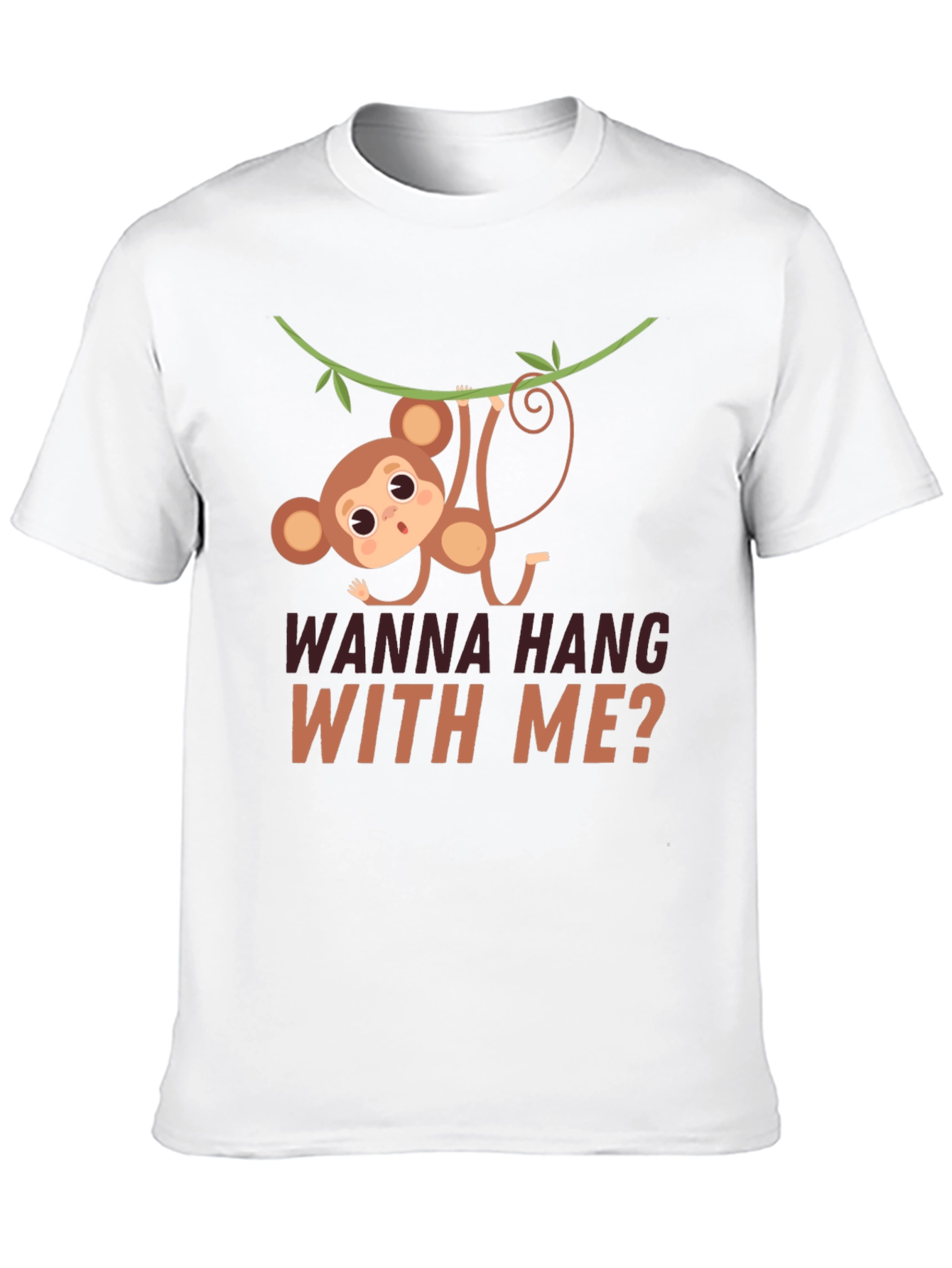 Funny Monkey Hanging T-Shirt - Wanna Hang With Me?