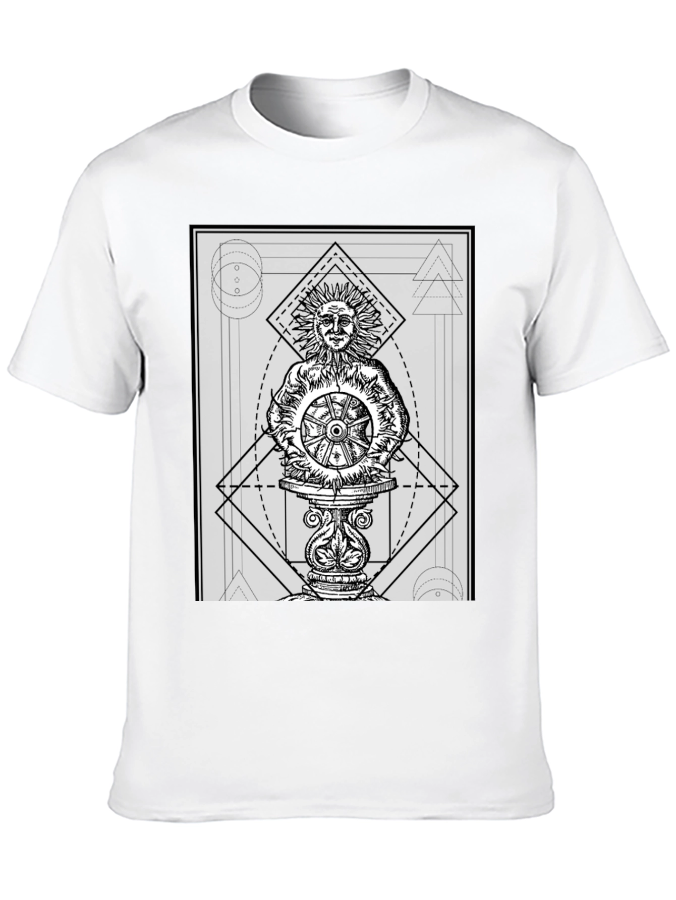 Sun Wheel Graphic Tee - Black Cotton