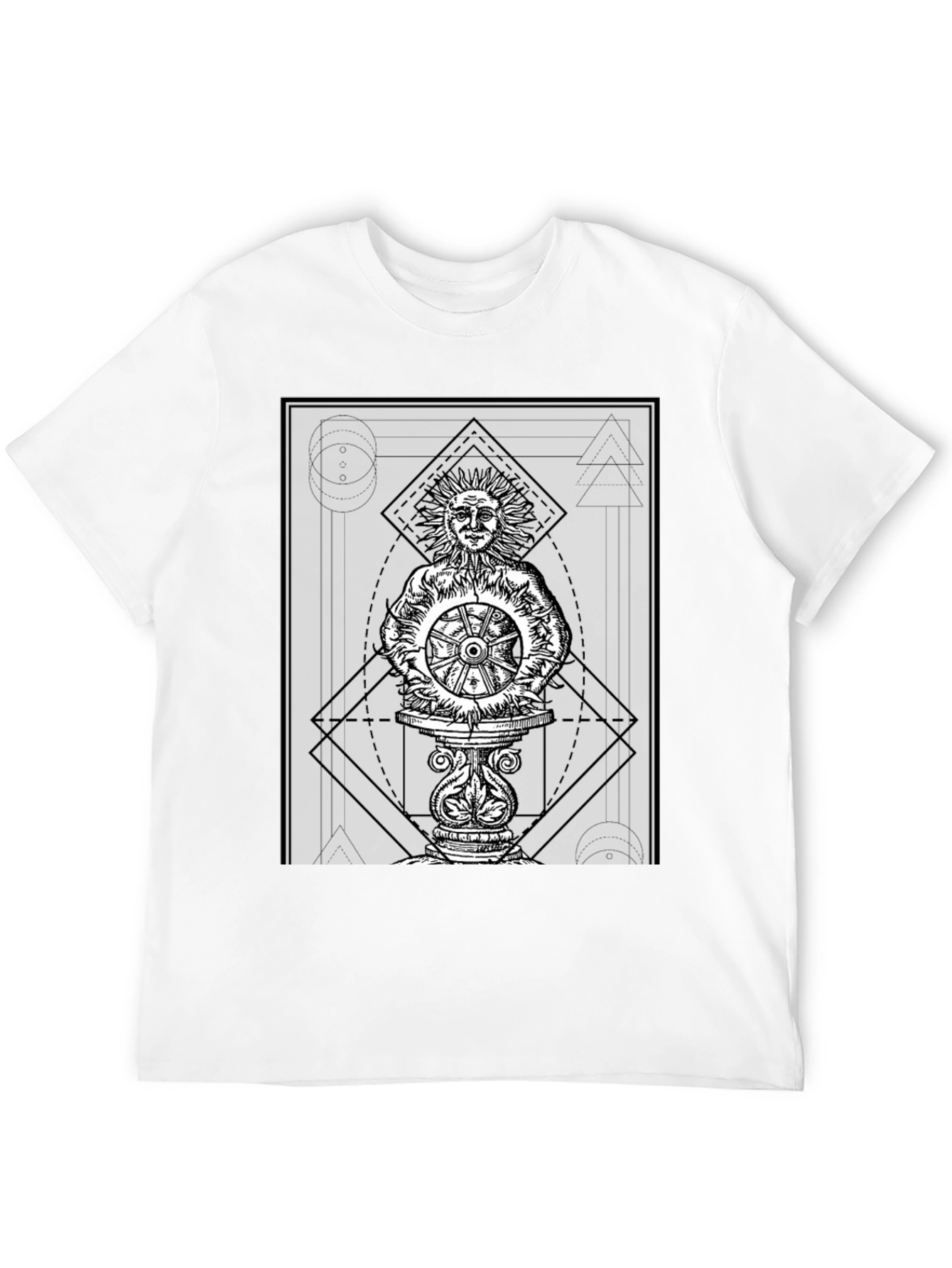 Sun Wheel Graphic Tee - Black Cotton