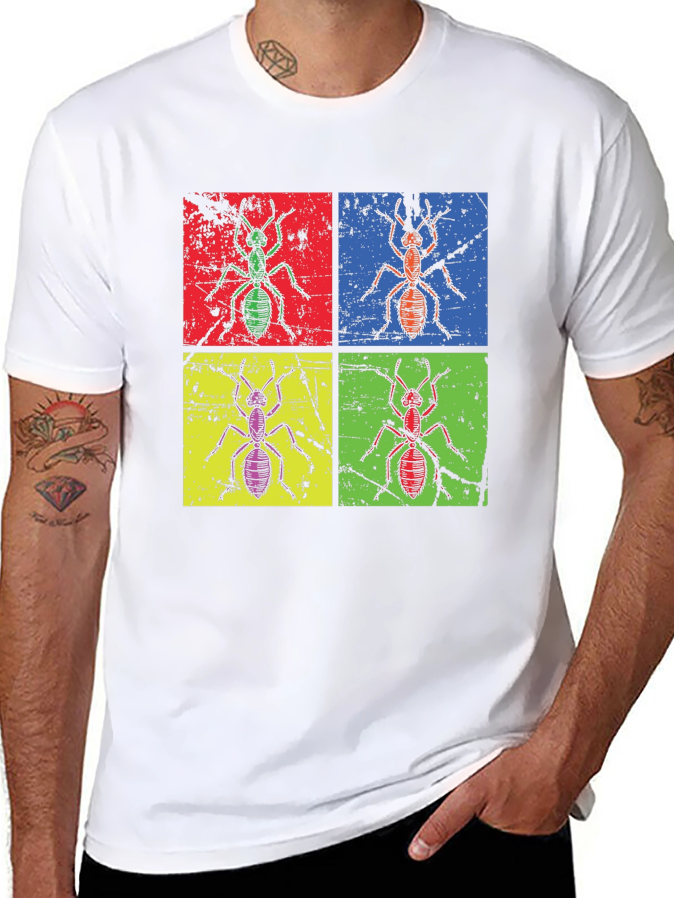 Ant Pop Art Graphic Tee - Quirky Insect T-Shirt