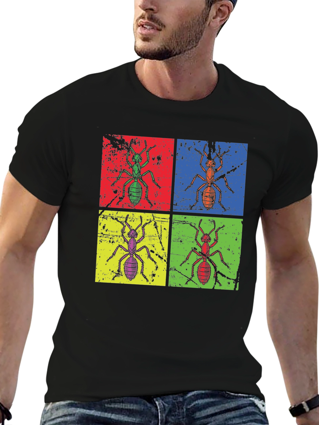 Ant Pop Art Graphic Tee - Quirky Insect T-Shirt
