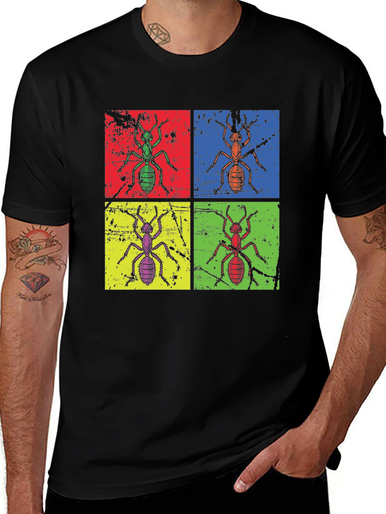 Ant Pop Art Graphic Tee - Quirky Insect T-Shirt