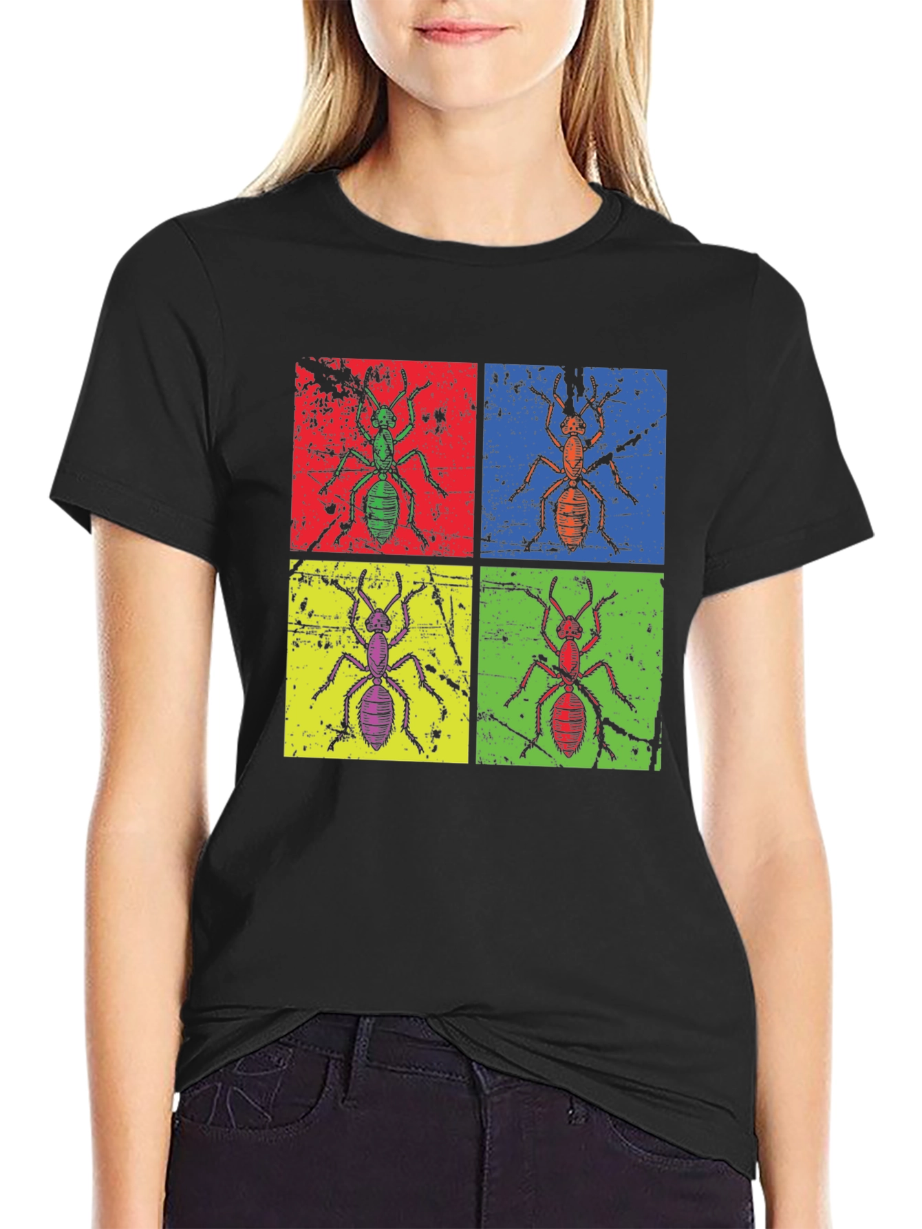 Ant Pop Art Graphic Tee - Quirky Insect T-Shirt