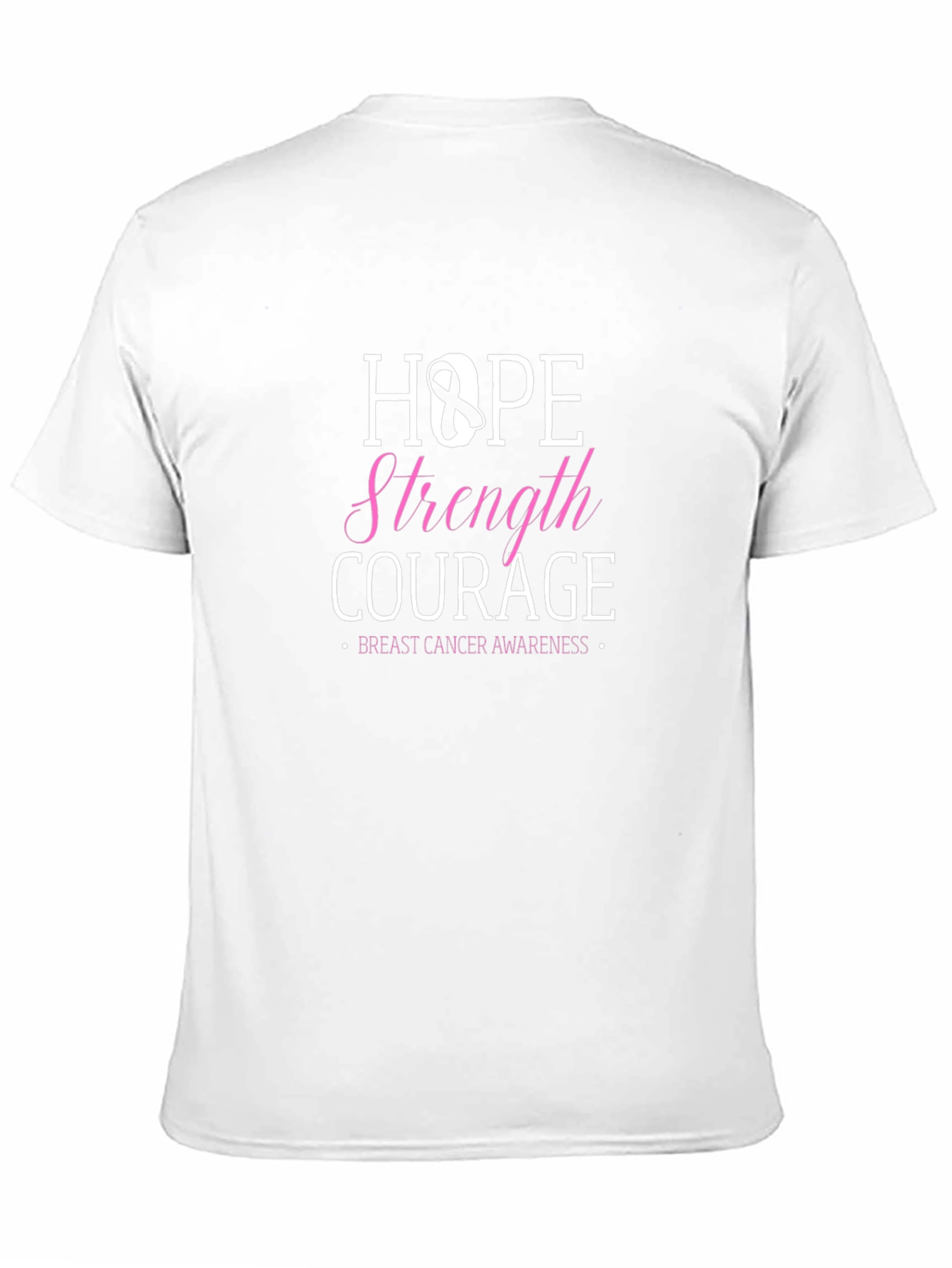 Hope Strength Courage Breast Cancer Awareness T-Shirt