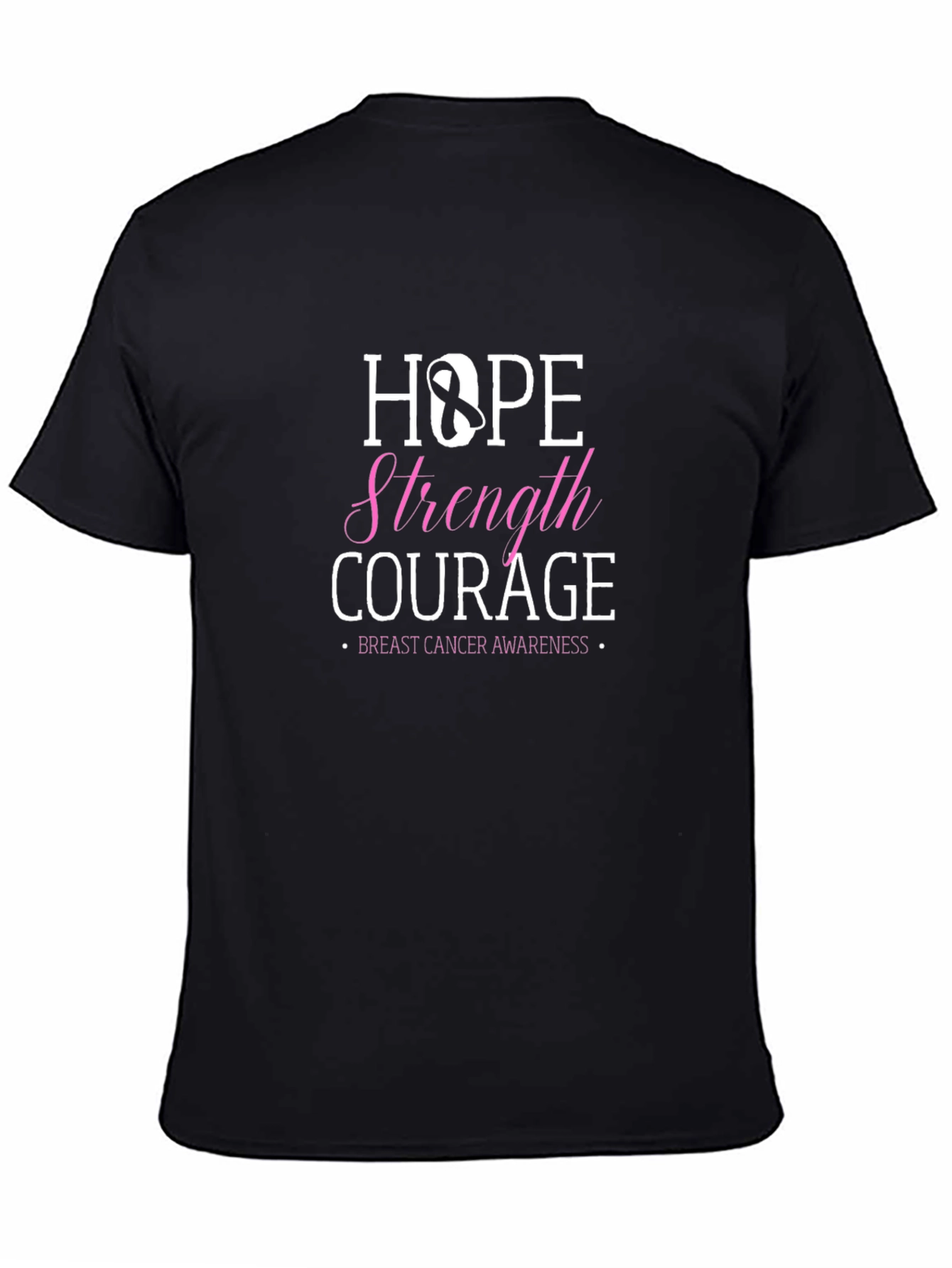 Hope Strength Courage Breast Cancer Awareness T-Shirt