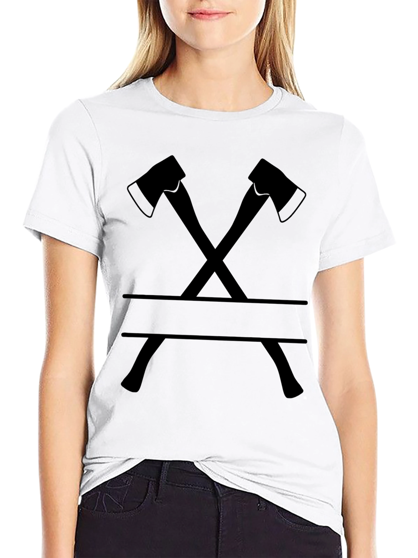 Axe Crossing Graphic Tee - Classic Black