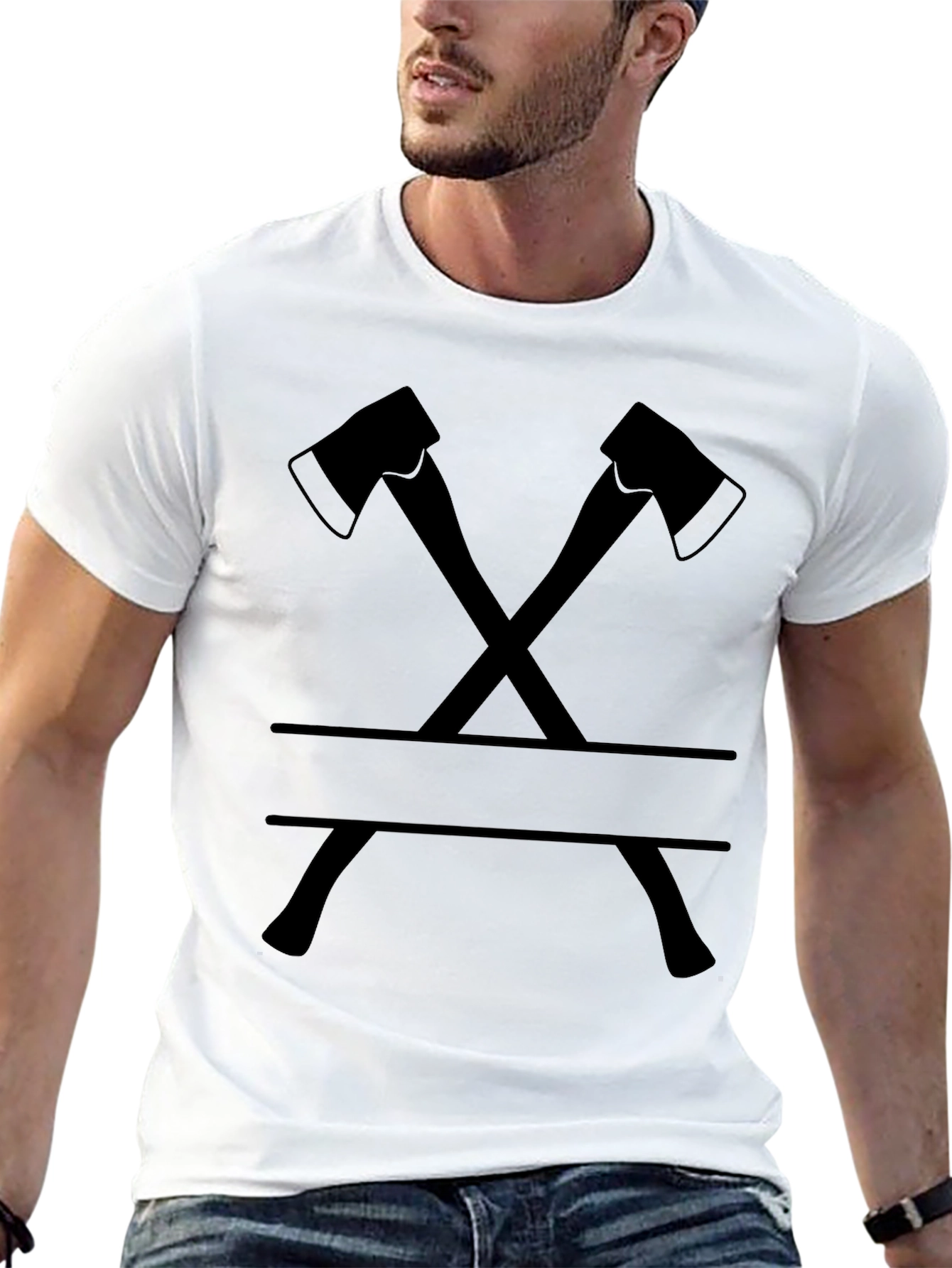 Axe Crossing Graphic Tee - Classic Black