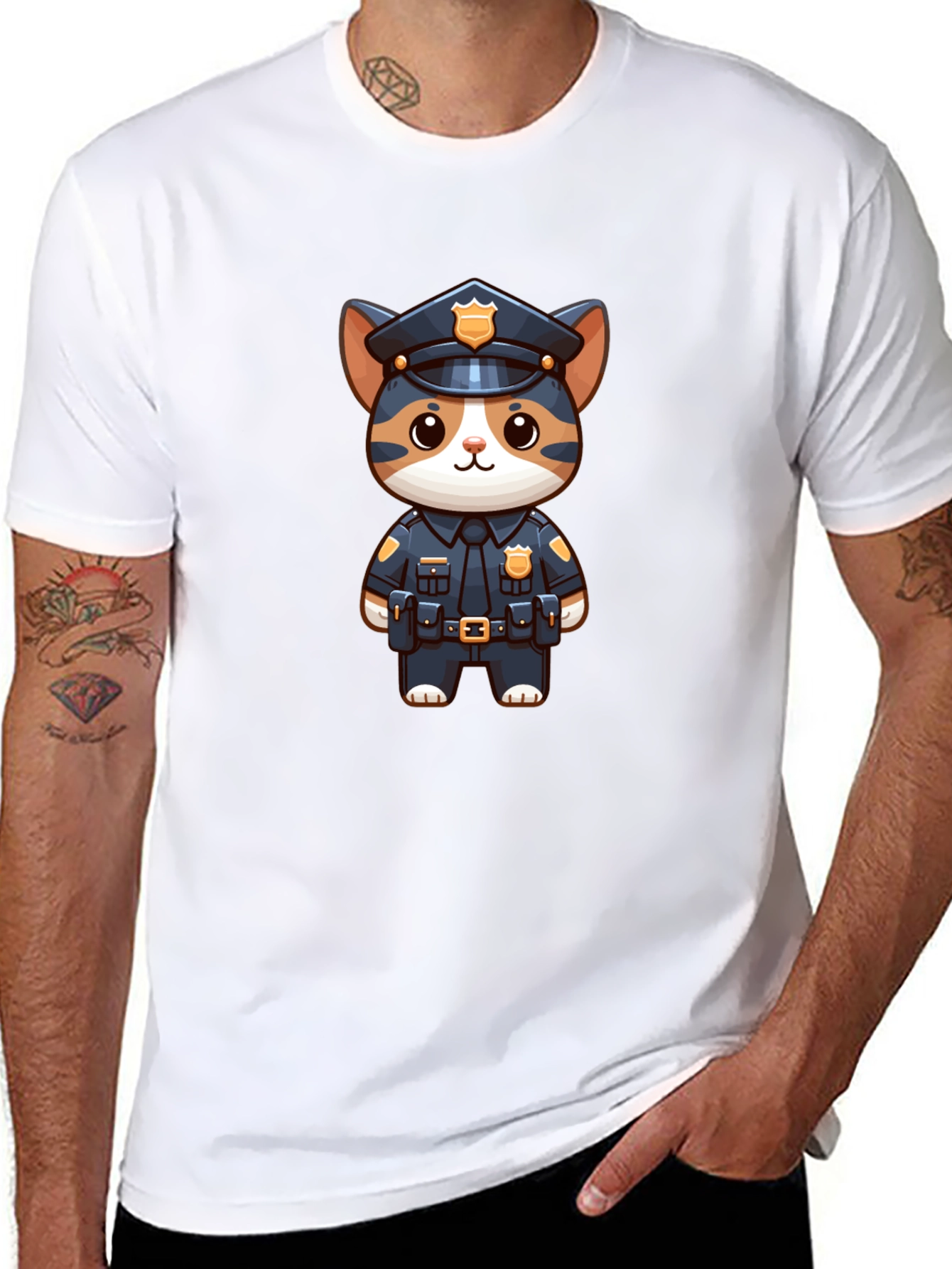 Cat Cop Graphic T-Shirt