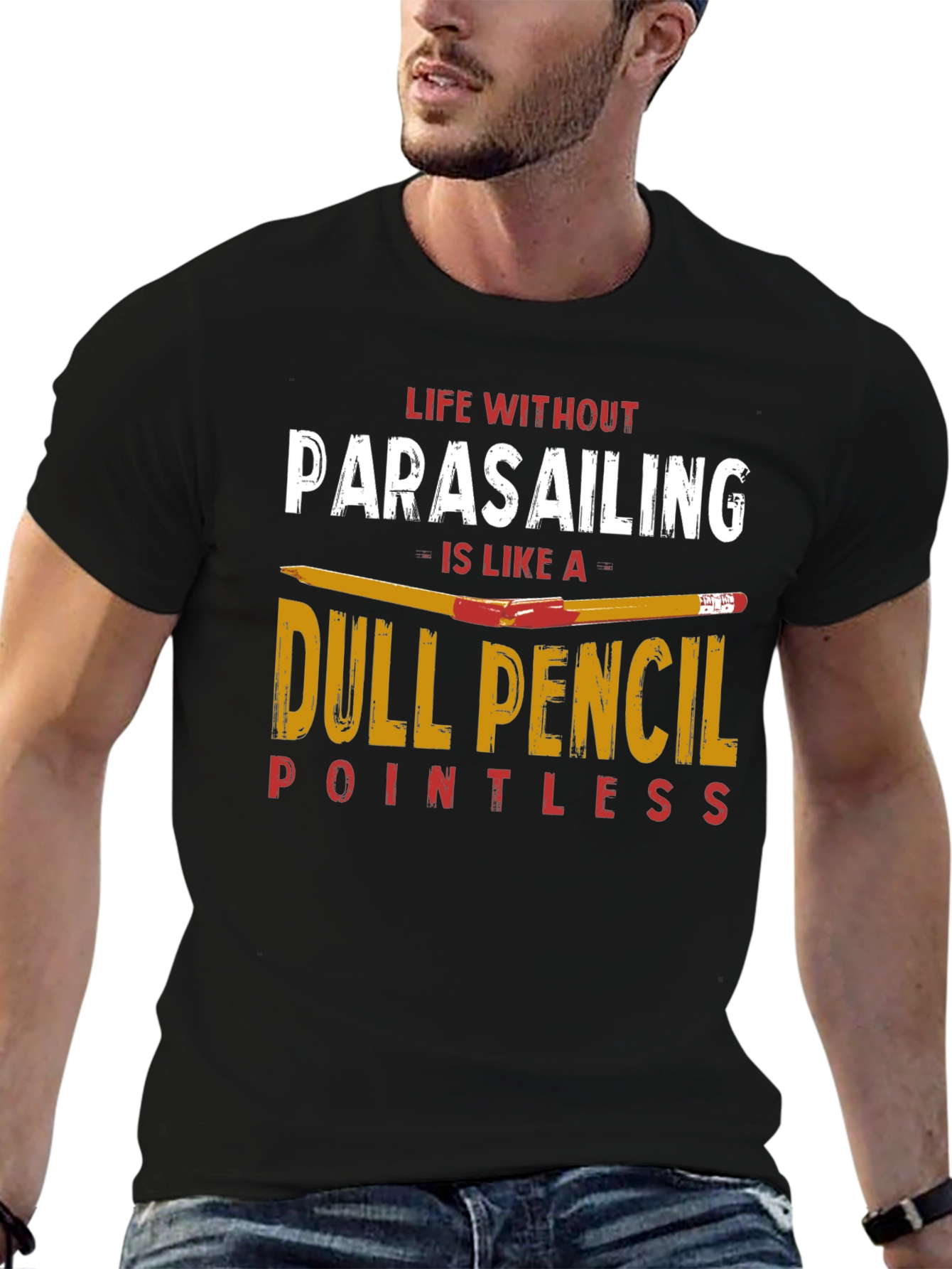Parasailing T-Shirt Dull Pencil Tee Shirt