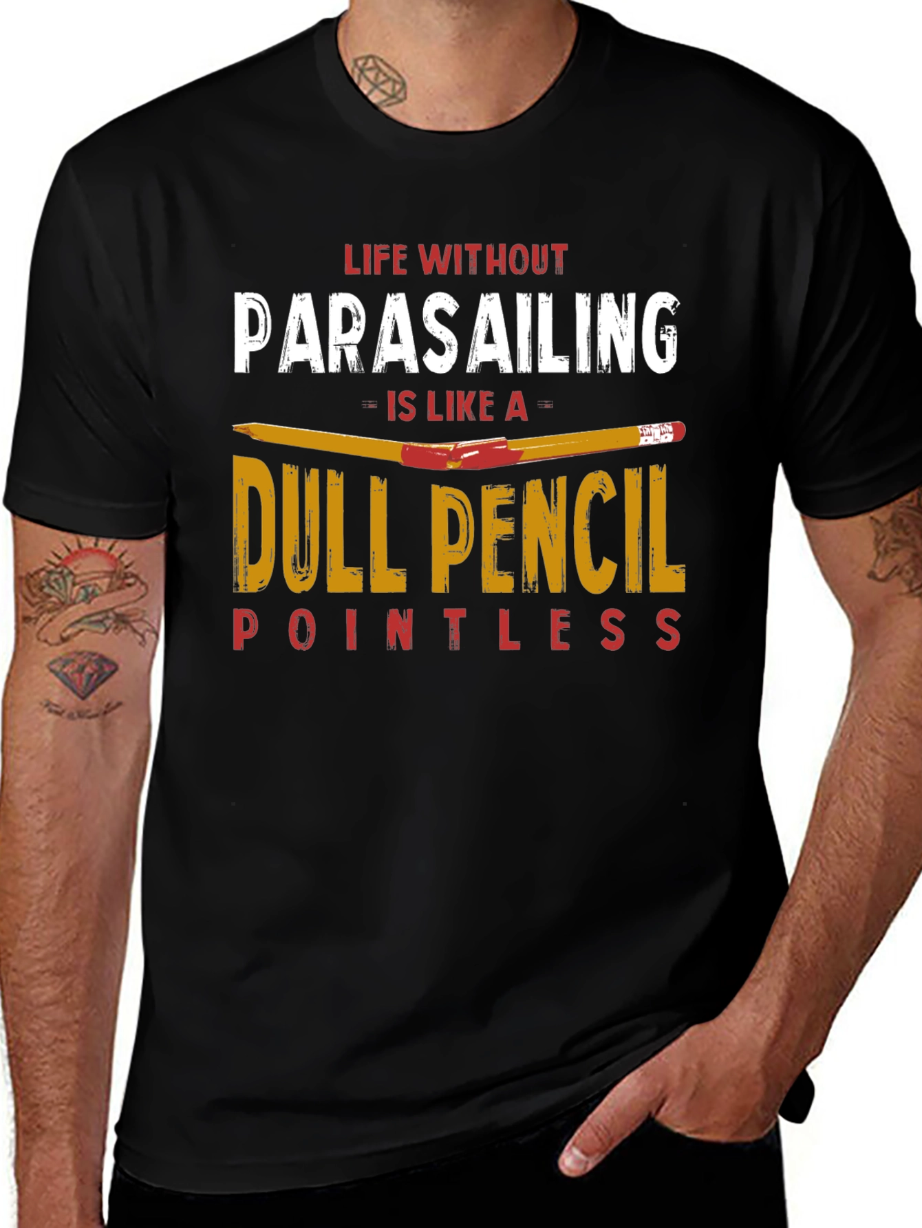 Parasailing T-Shirt Dull Pencil Tee Shirt