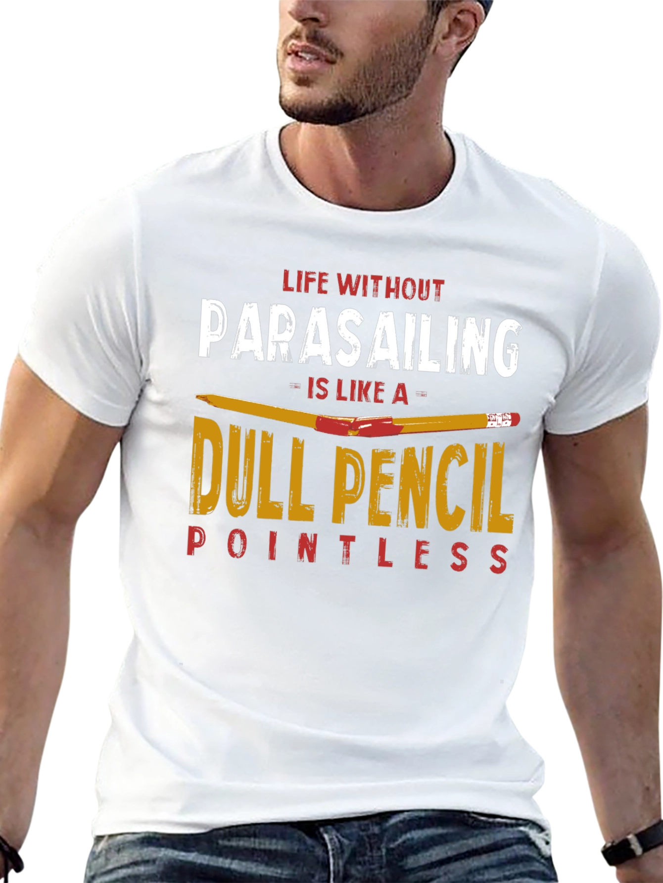 Parasailing T-Shirt Dull Pencil Tee Shirt