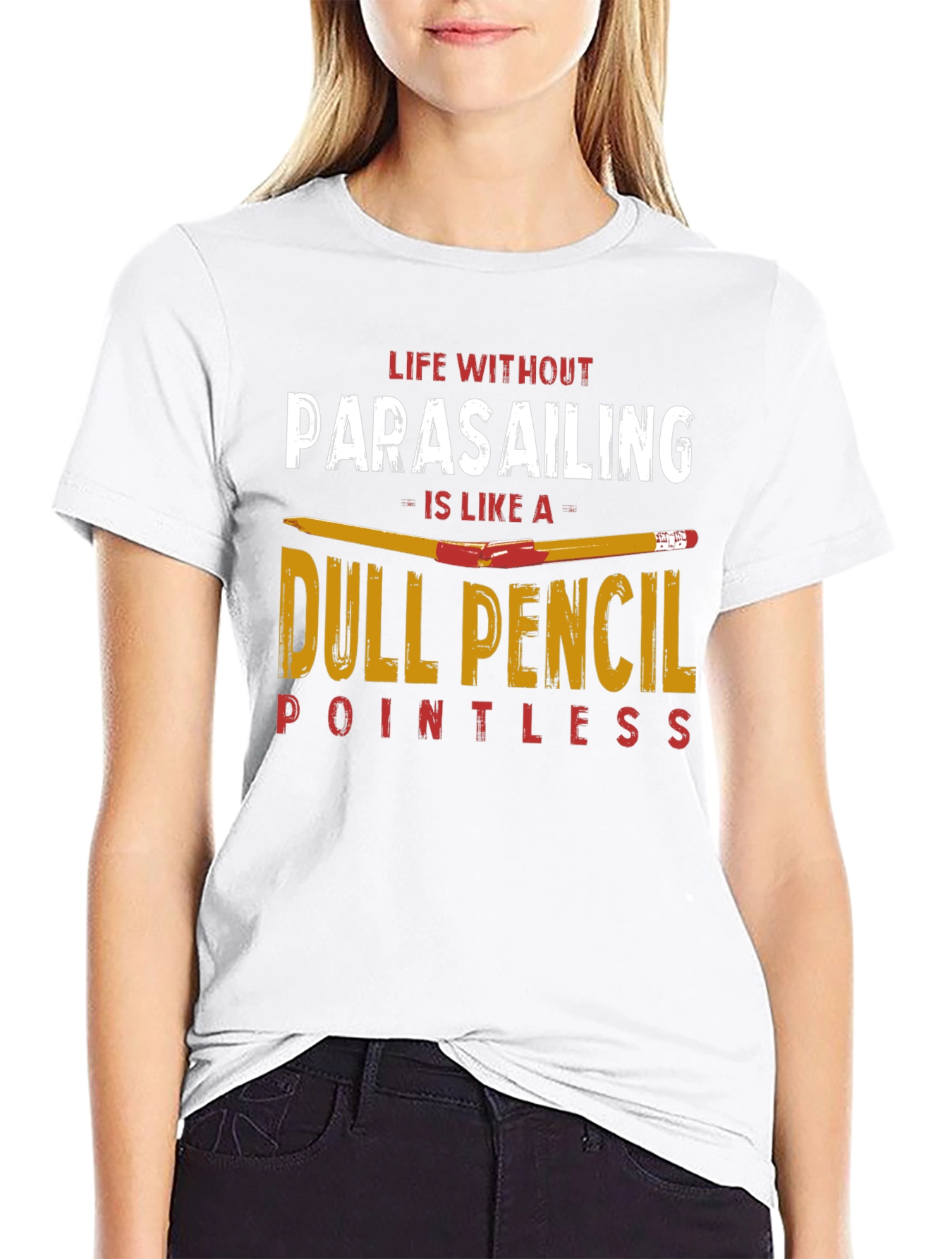 Parasailing T-Shirt Dull Pencil Tee Shirt