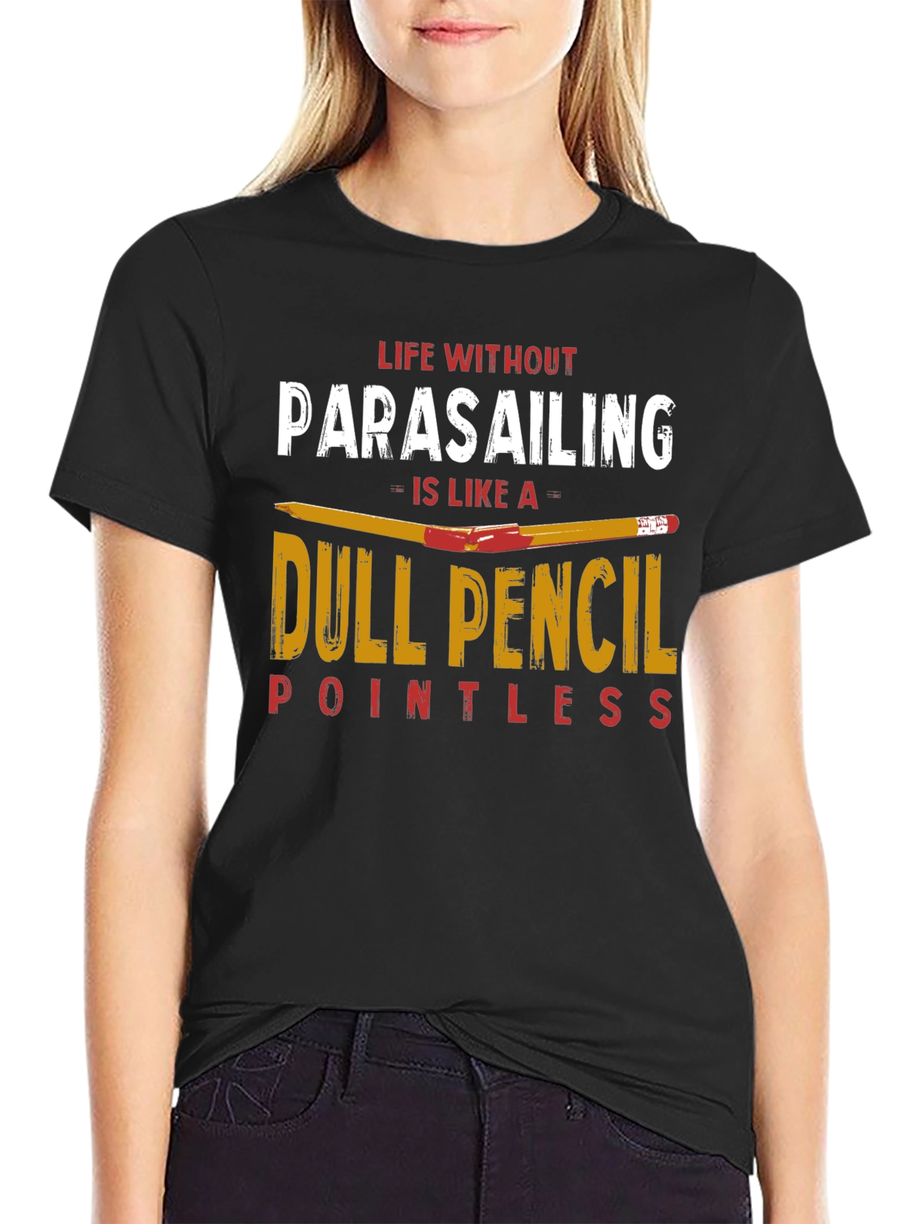 Parasailing T-Shirt Dull Pencil Tee Shirt