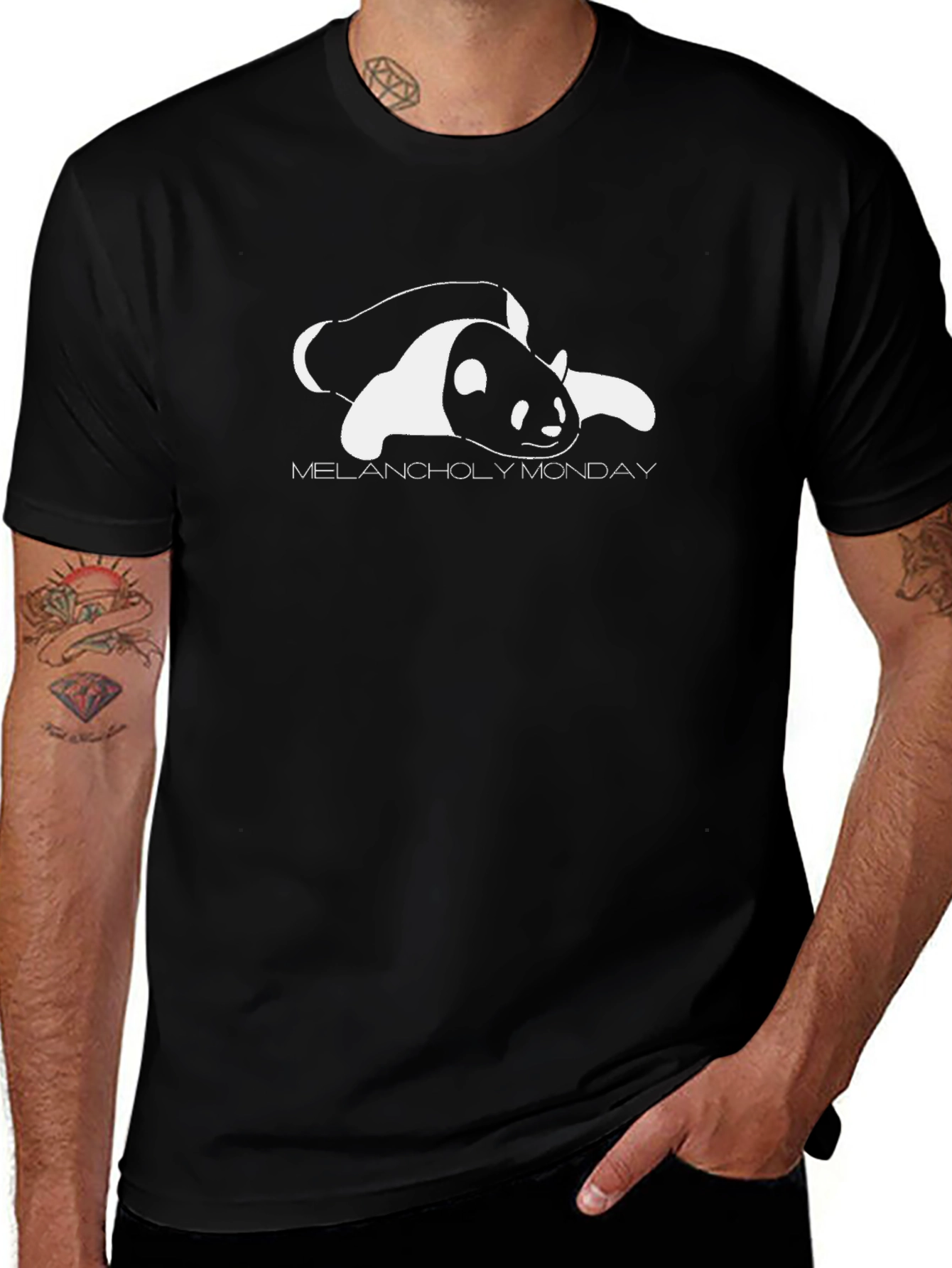 Melancholy Monday Panda Graphic T-Shirt