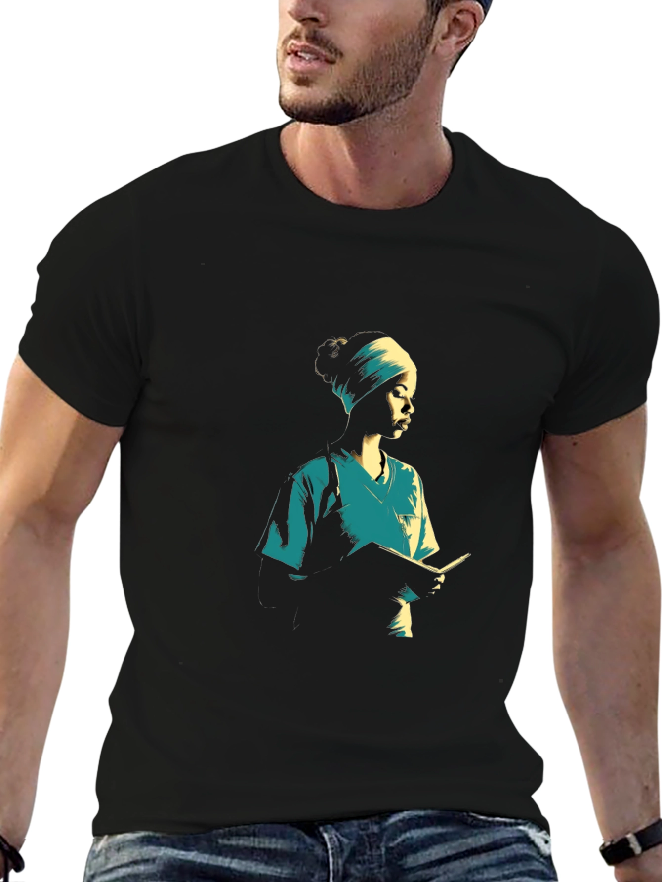 Nurse Graphic Tee - Black Cotton Casual T-Shirt