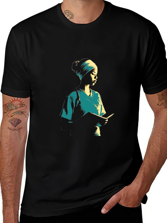 Nurse Graphic Tee - Black Cotton Casual T-Shirt