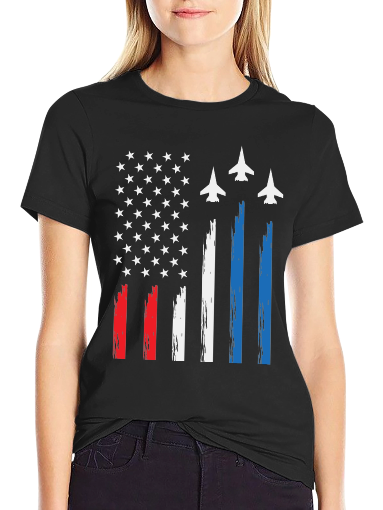 Patriotic American Flag Jet T-Shirt