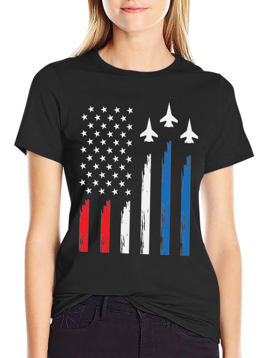 Patriotic American Flag Jet T-Shirt