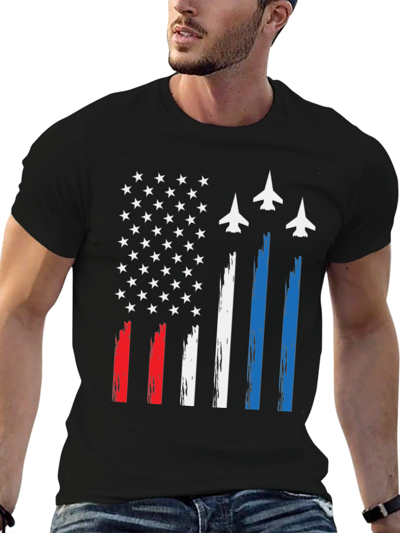 Patriotic American Flag Jet T-Shirt