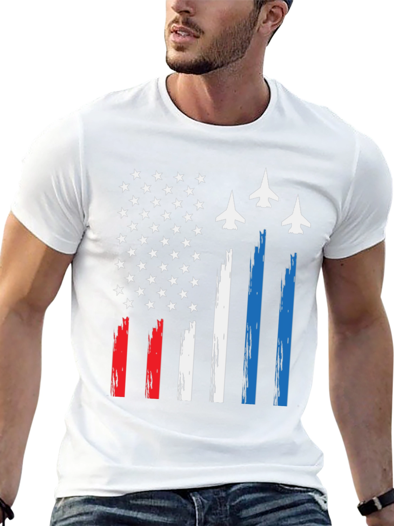 Patriotic American Flag Jet T-Shirt