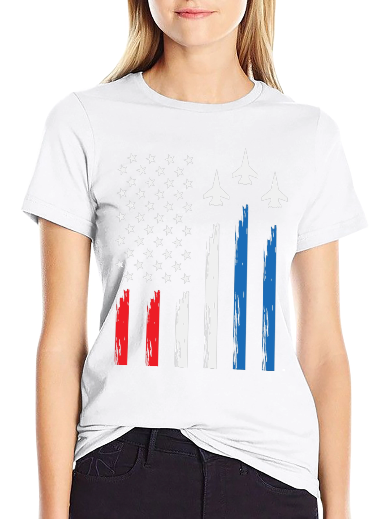Patriotic American Flag Jet T-Shirt