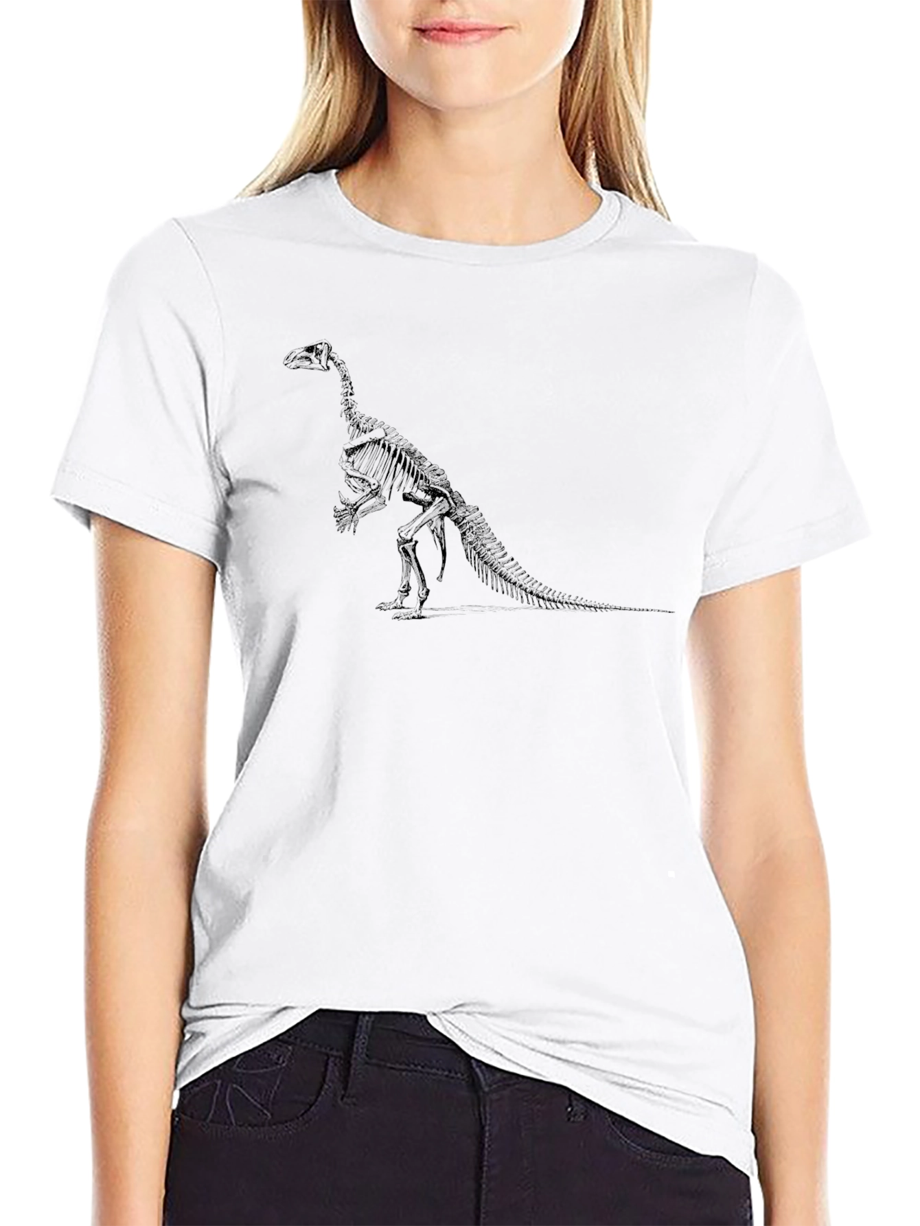 Dinosaur Skeleton Graphic Black T-Shirt