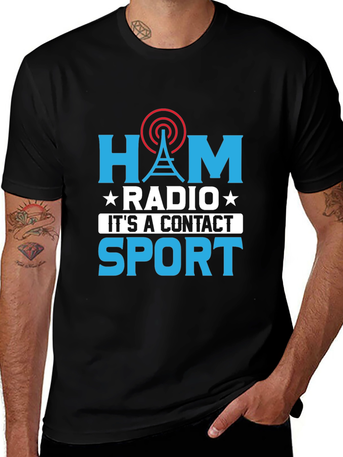 Ham Radio Contact Sport Graphic T-Shirt