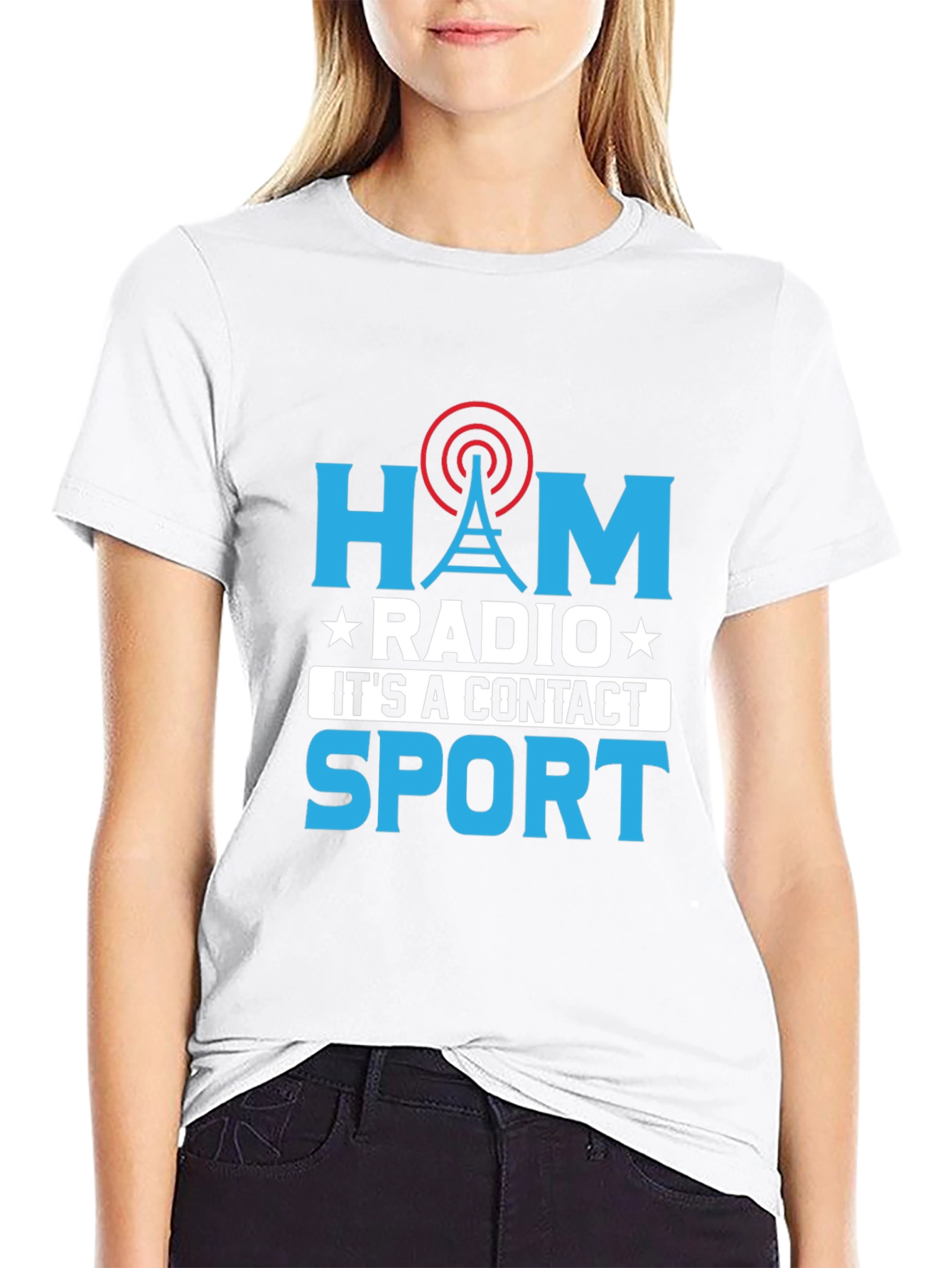 Ham Radio Contact Sport Graphic T-Shirt