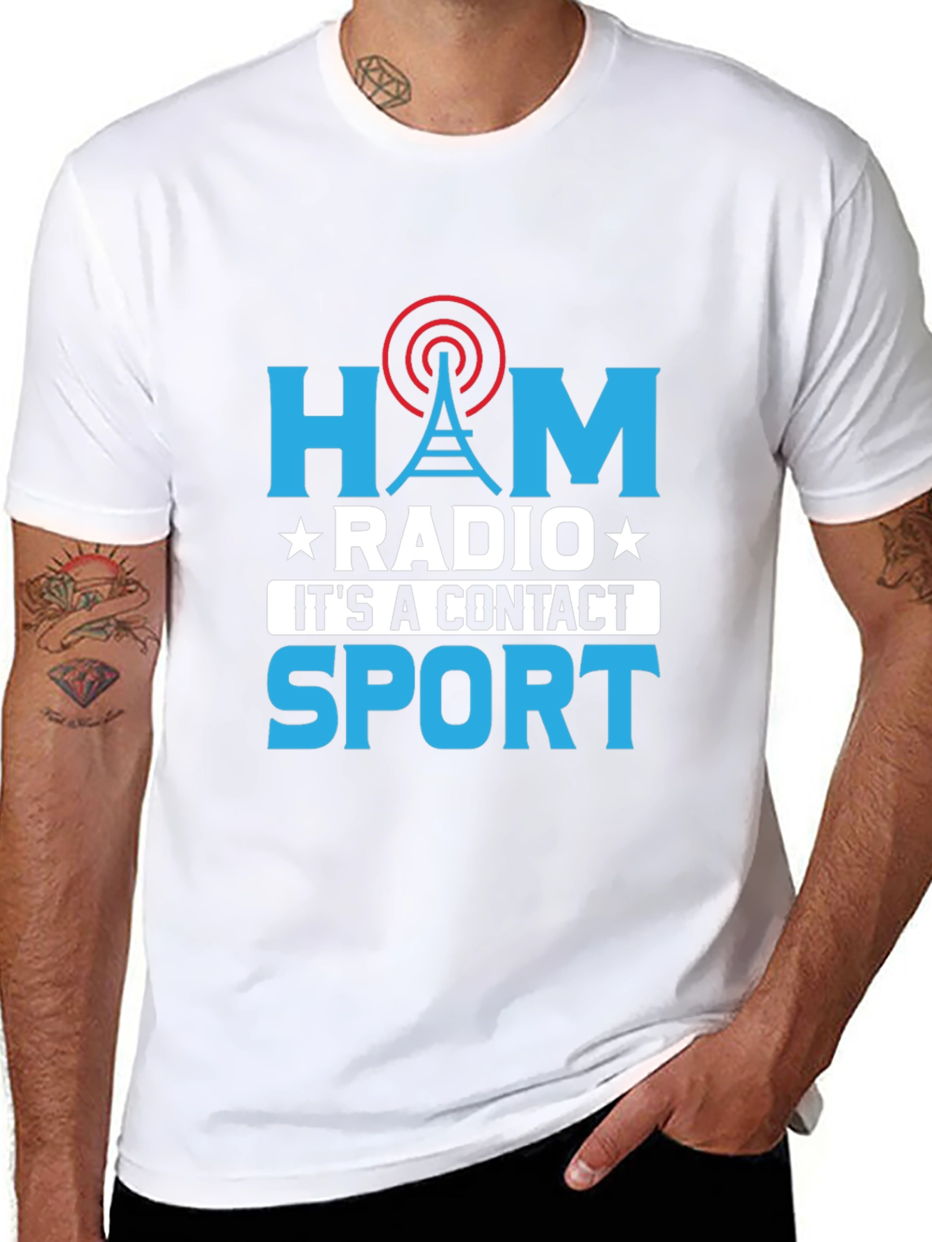 Ham Radio Contact Sport Graphic T-Shirt