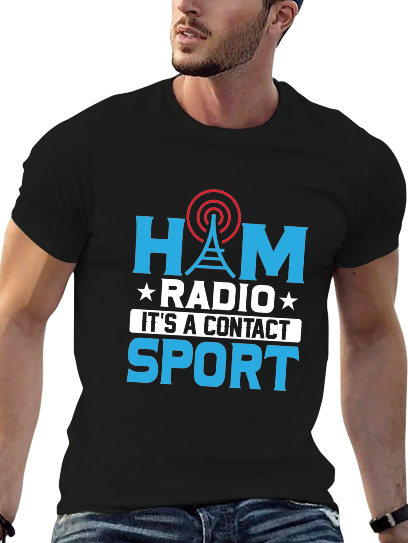 Ham Radio Contact Sport Graphic T-Shirt