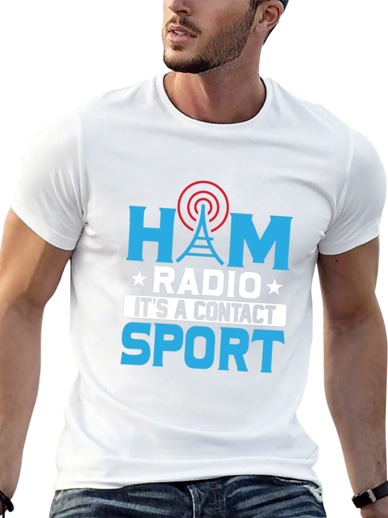 Ham Radio Contact Sport Graphic T-Shirt