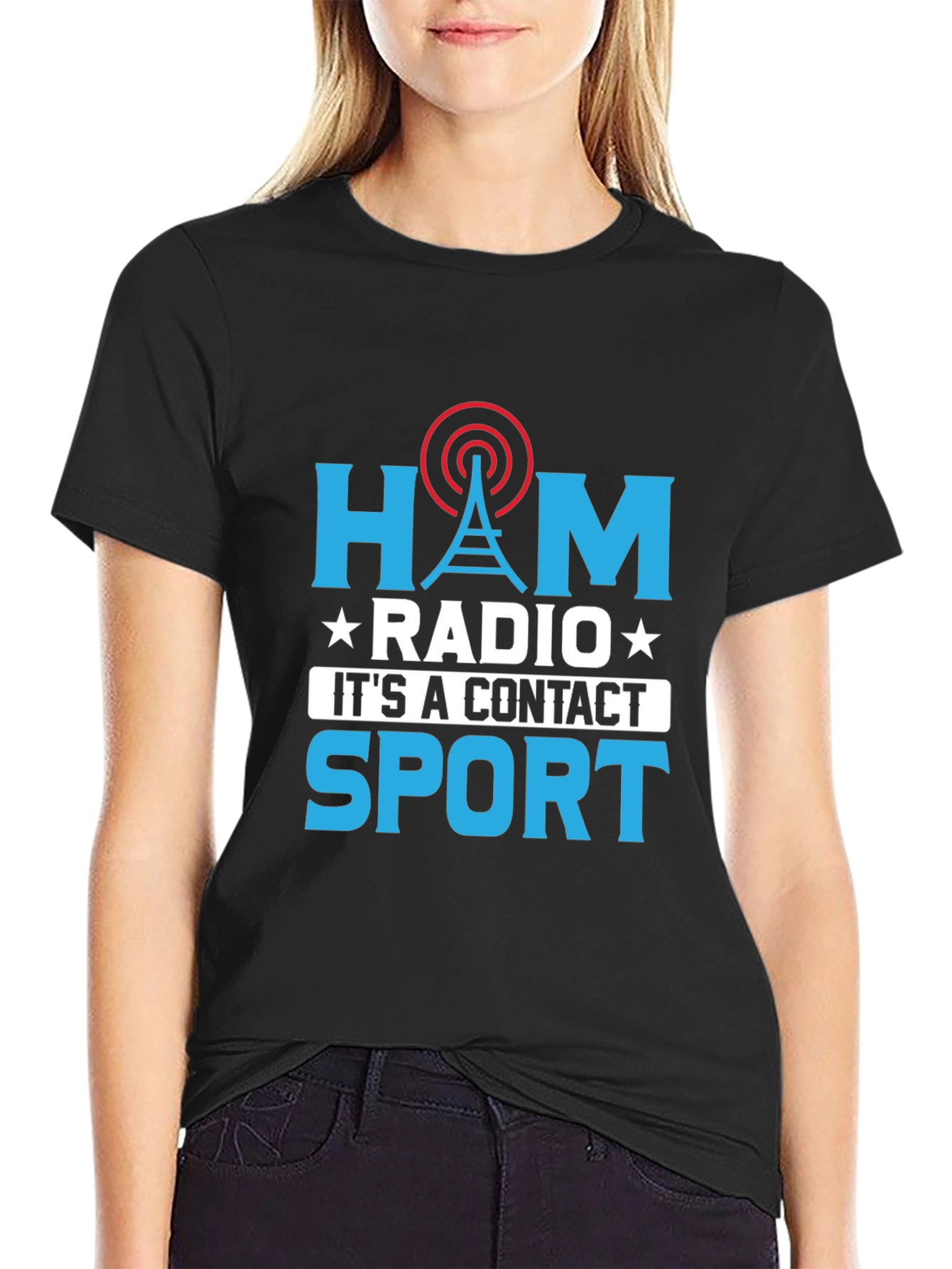 Ham Radio Contact Sport Graphic T-Shirt