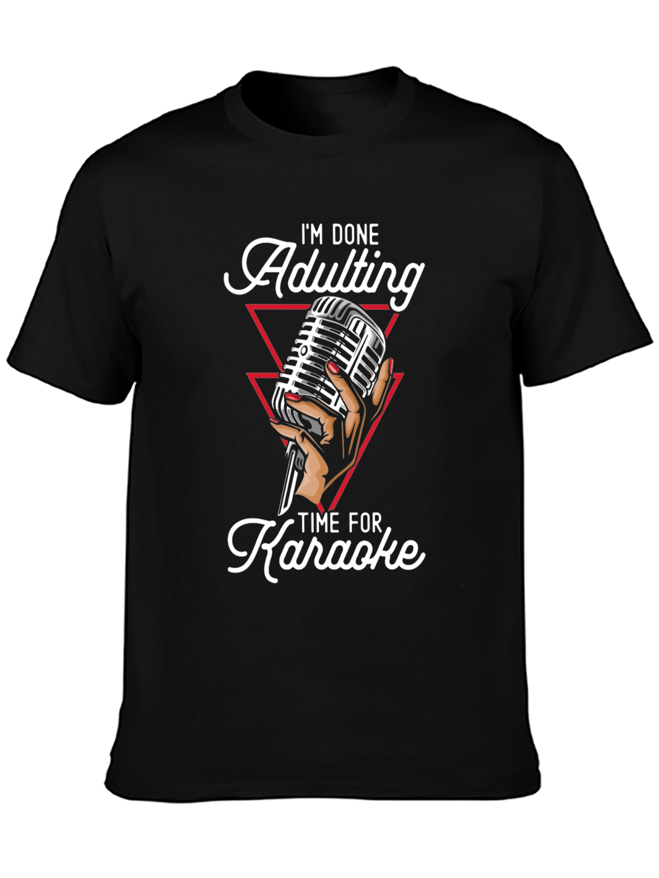 Adulting Karaoke Black Graphic Tee