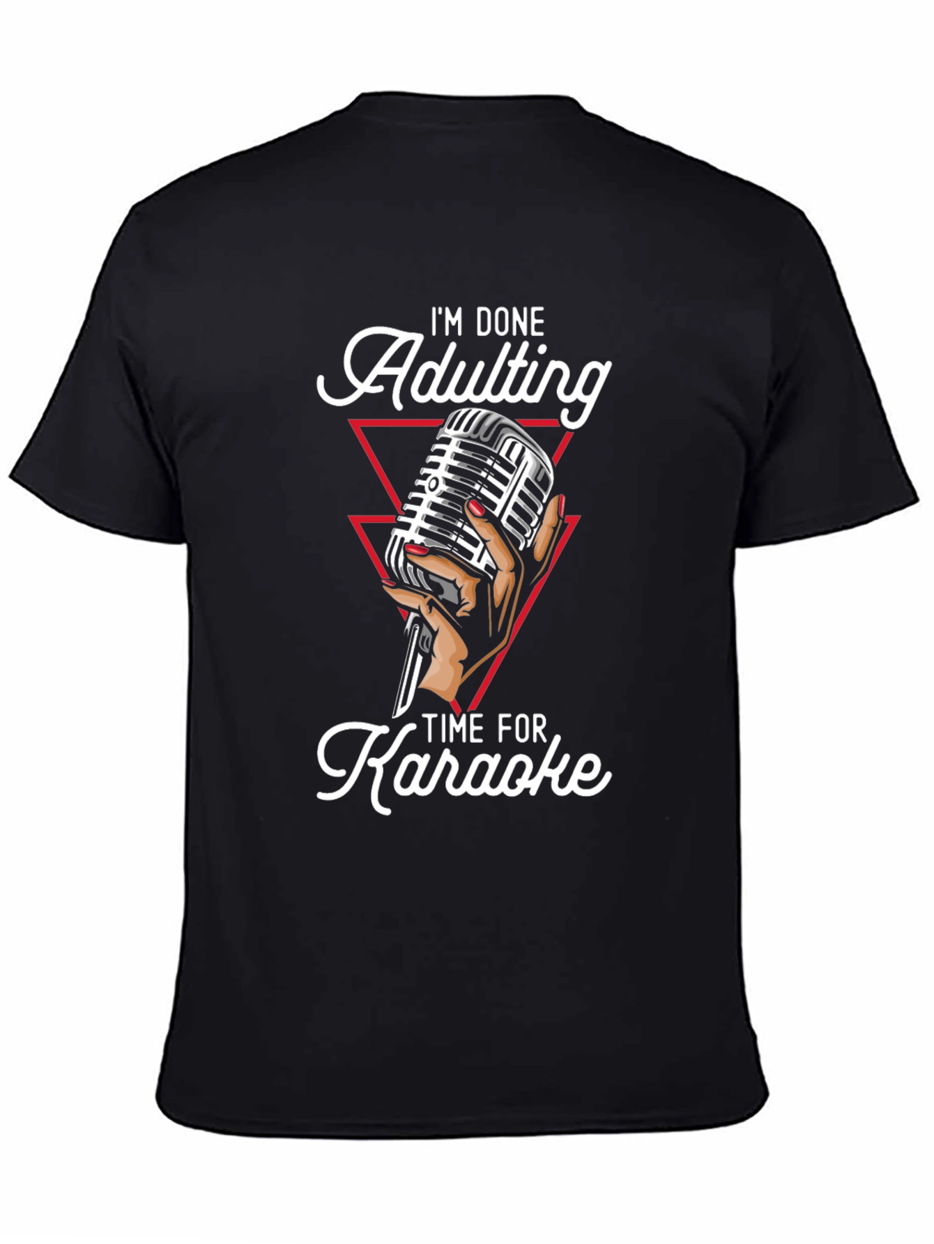 Adulting Karaoke Black Graphic Tee