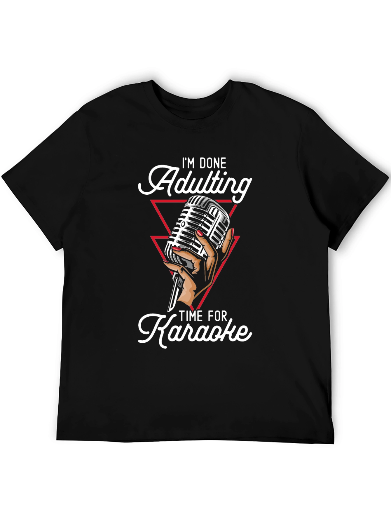 Adulting Karaoke Black Graphic Tee